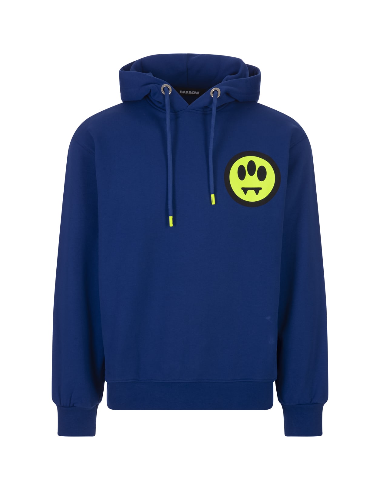 Shop Barrow Blue Hoodie With Front And Back Lettering Logo