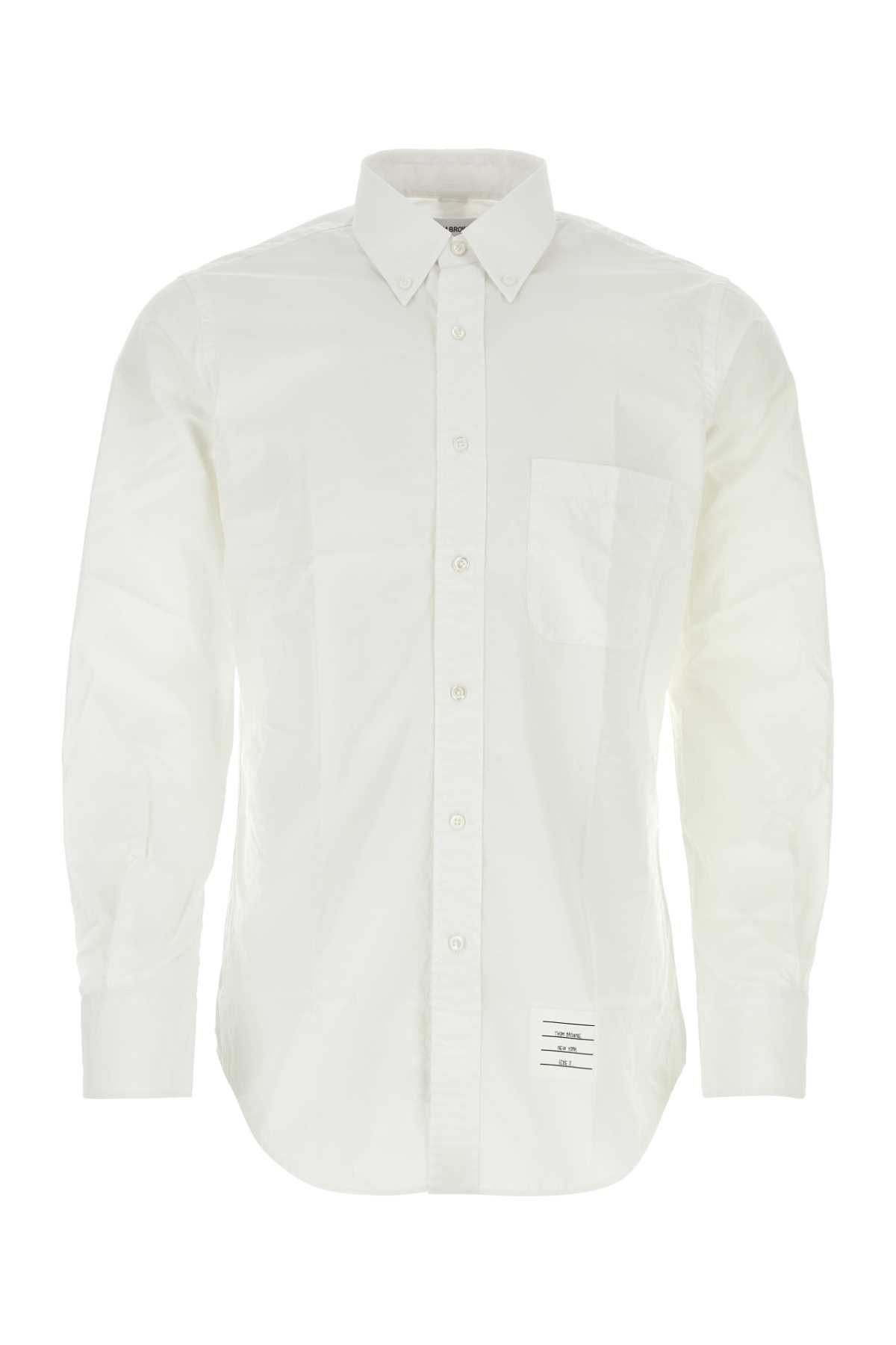 Shop Thom Browne White Popeline Shirt