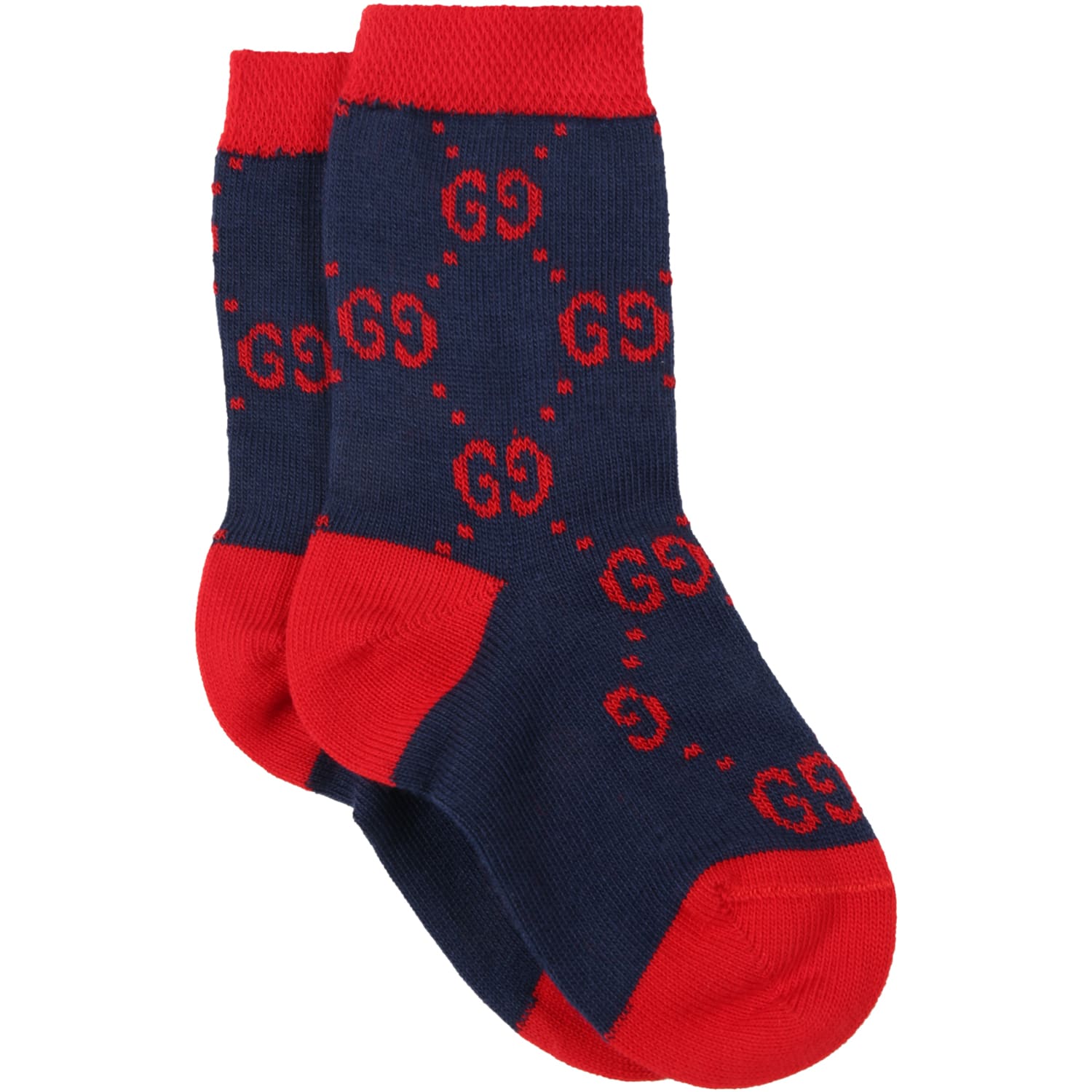 Gucci Blue Socks For Baby Boy With Double Gg