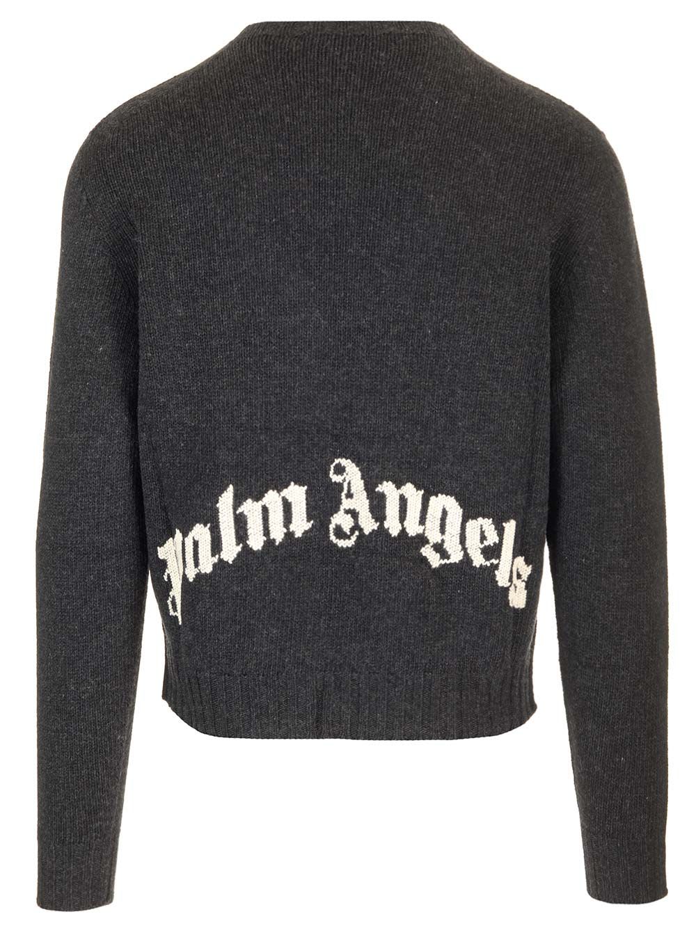 Shop Palm Angels Crewneck Sweater In Grey