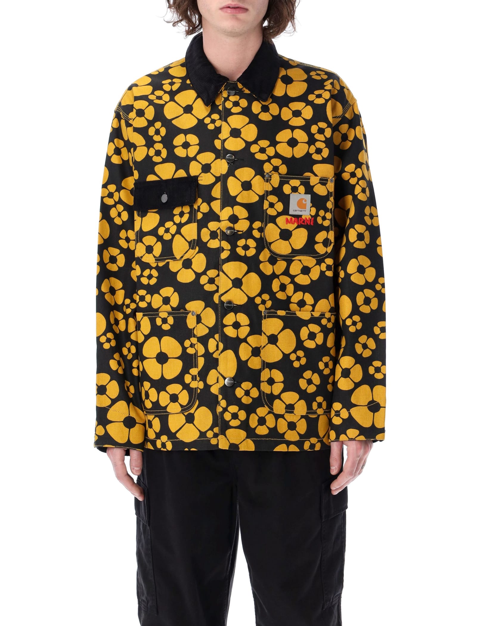 Carhartt Flower Print Og Chore Coat In Sunflower | ModeSens