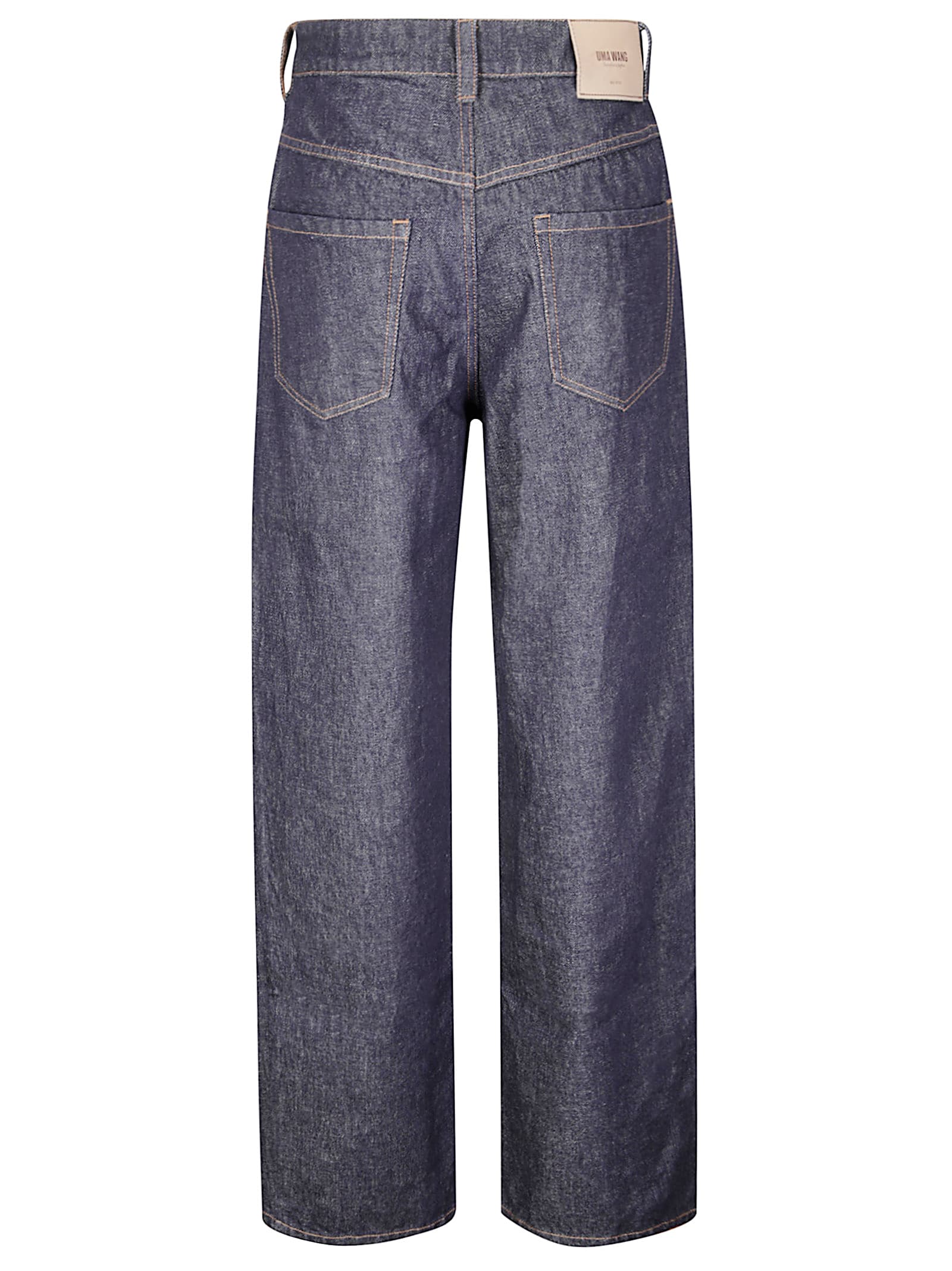 Uma Wang Patch-pocket Straight-leg Trousers In Blue