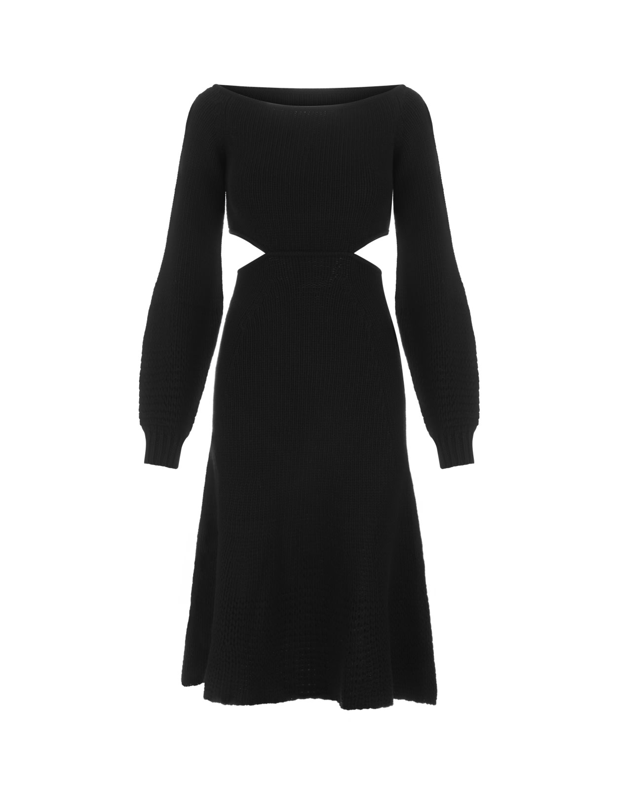 Chloé Black Off-shoulder Midi Dress With Cut-out
