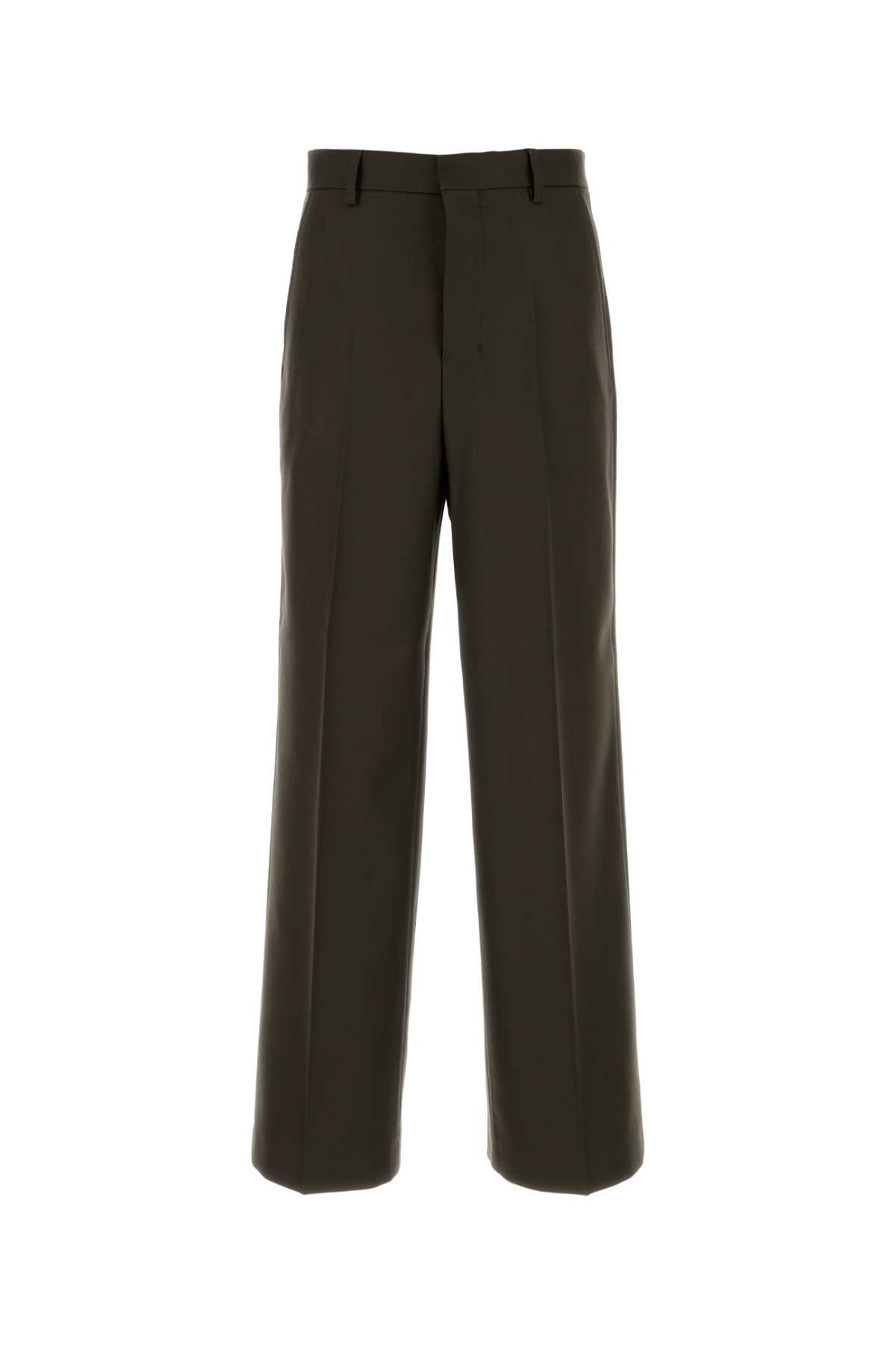 Shop Ami Alexandre Mattiussi Brown Wool Pant In Darkcoffee