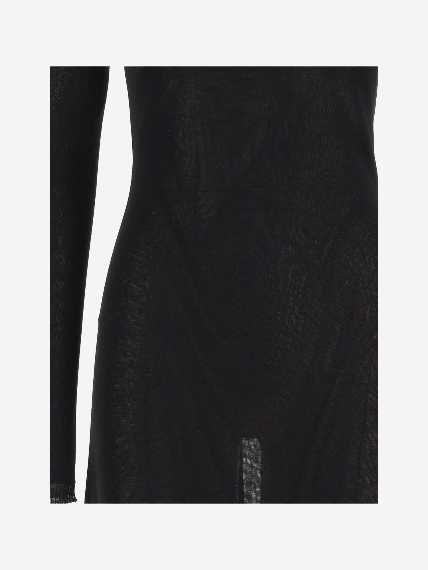 Shop Giorgio Armani Brilliant Knit Longuette Dress In Black
