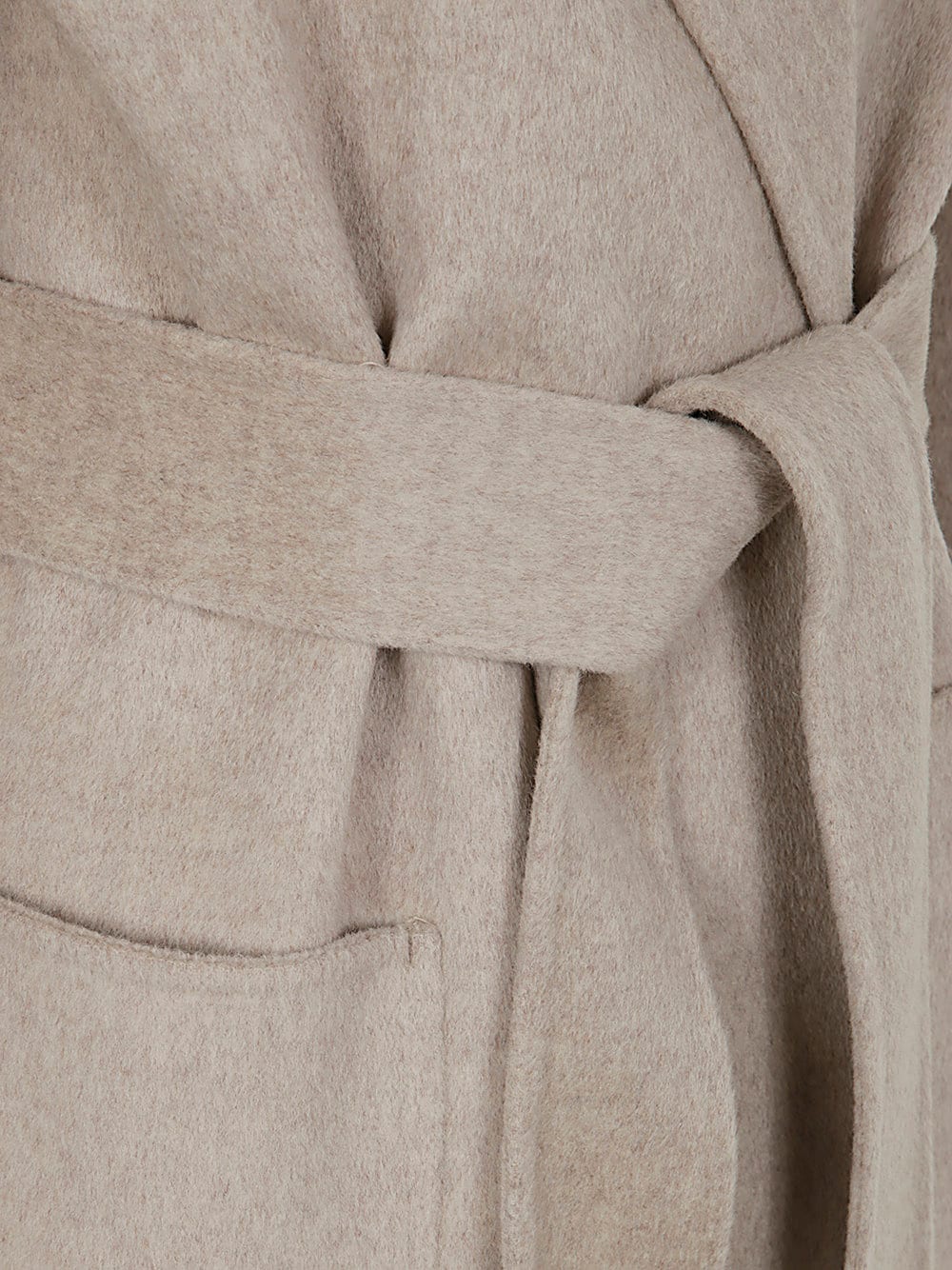 Shop Ivy & Oak Celia Belted Double Face Coat In Light Sand Melange