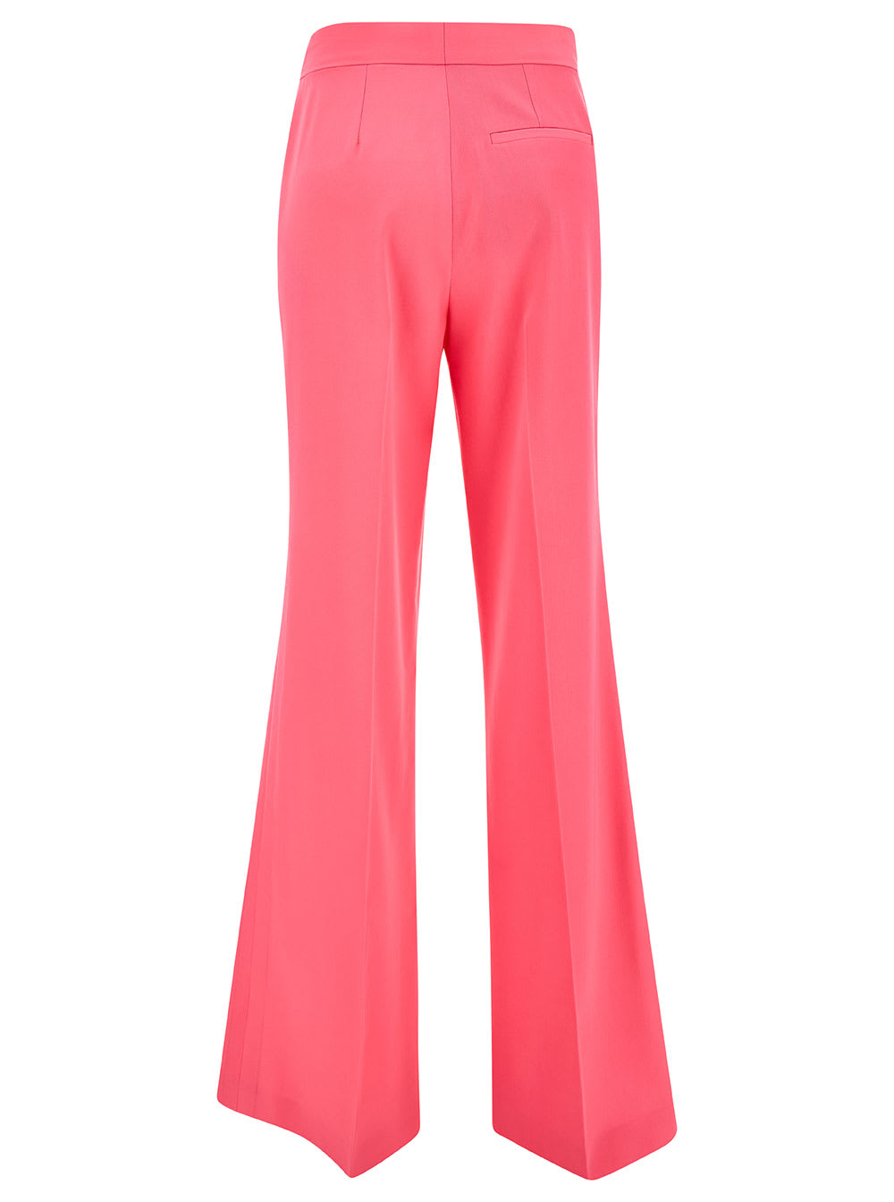 Shop Stella Mccartney Iconic Salmon Pink Tailored Flared Pants In Stretch Wool Woman In Fuxia