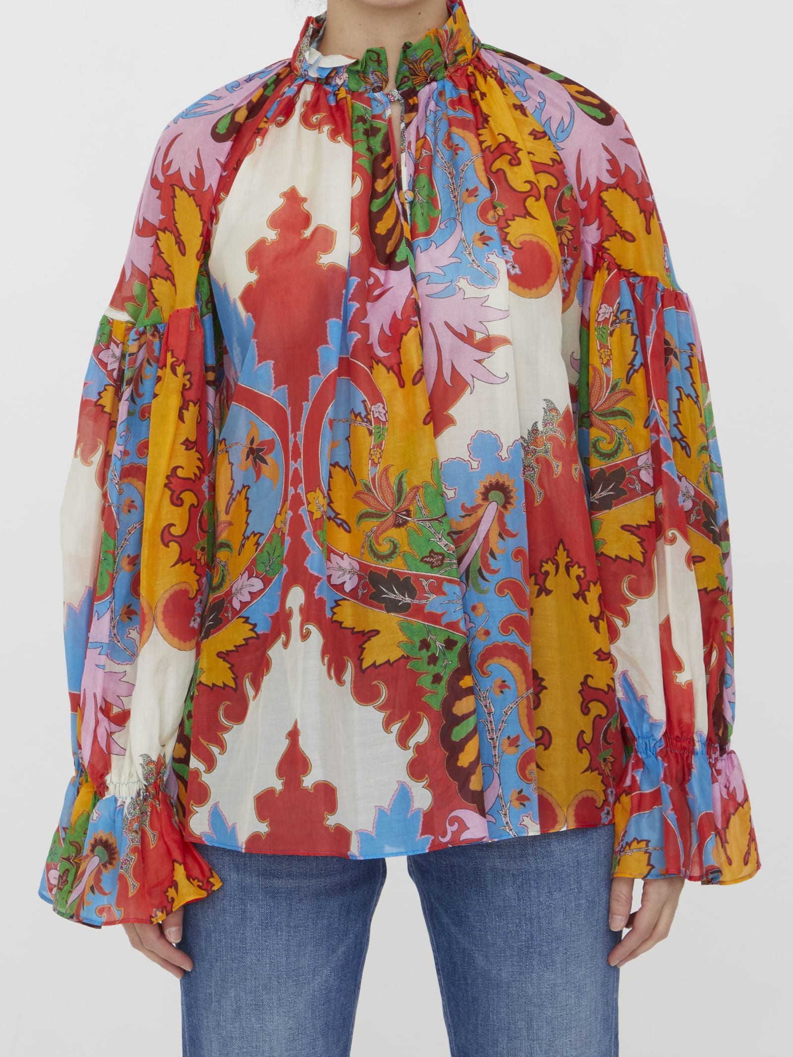 Shop Etro Paisley Printed Blouse In Multicolor