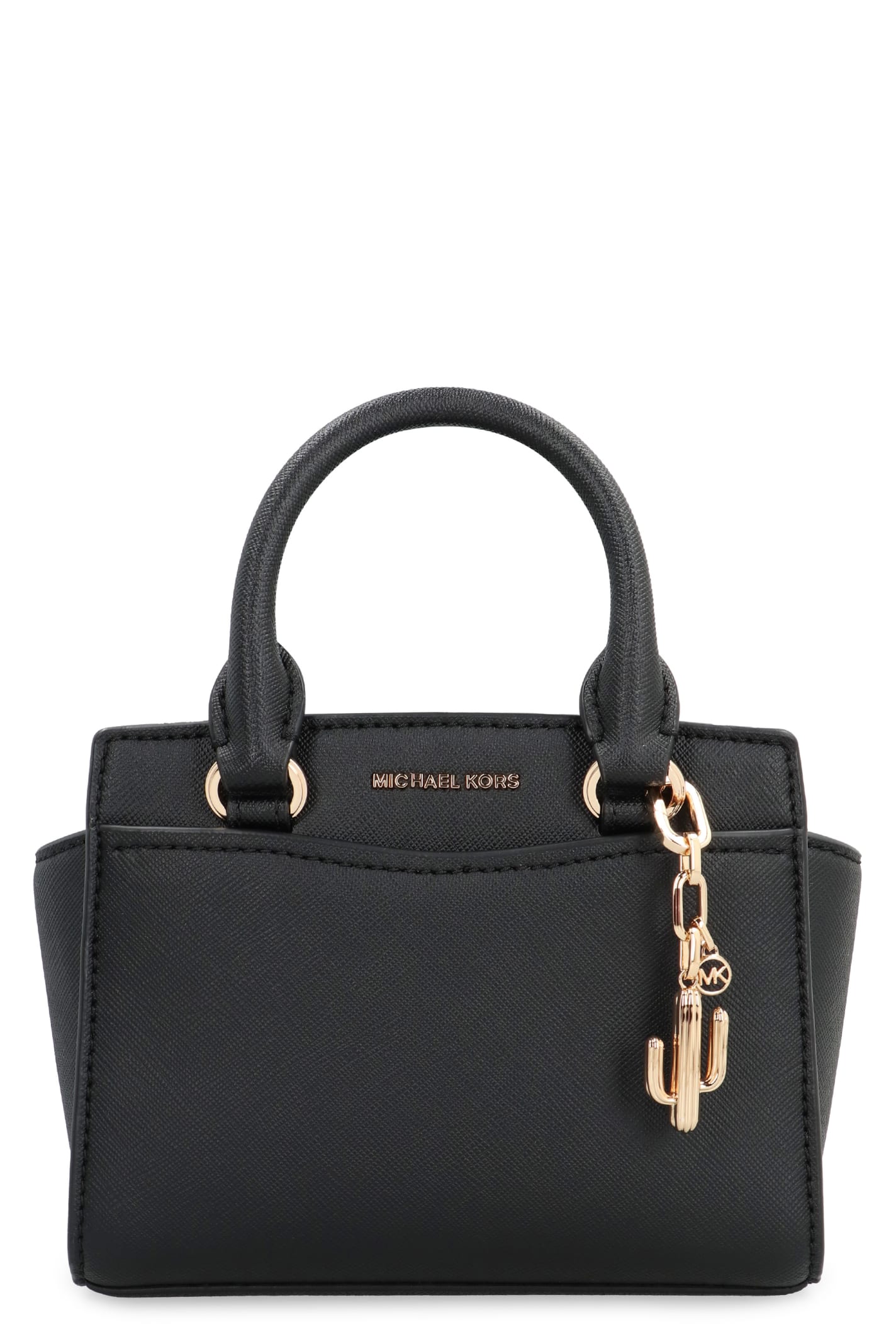 Shop Michael Michael Kors Selma Leather Mini Bag In Black