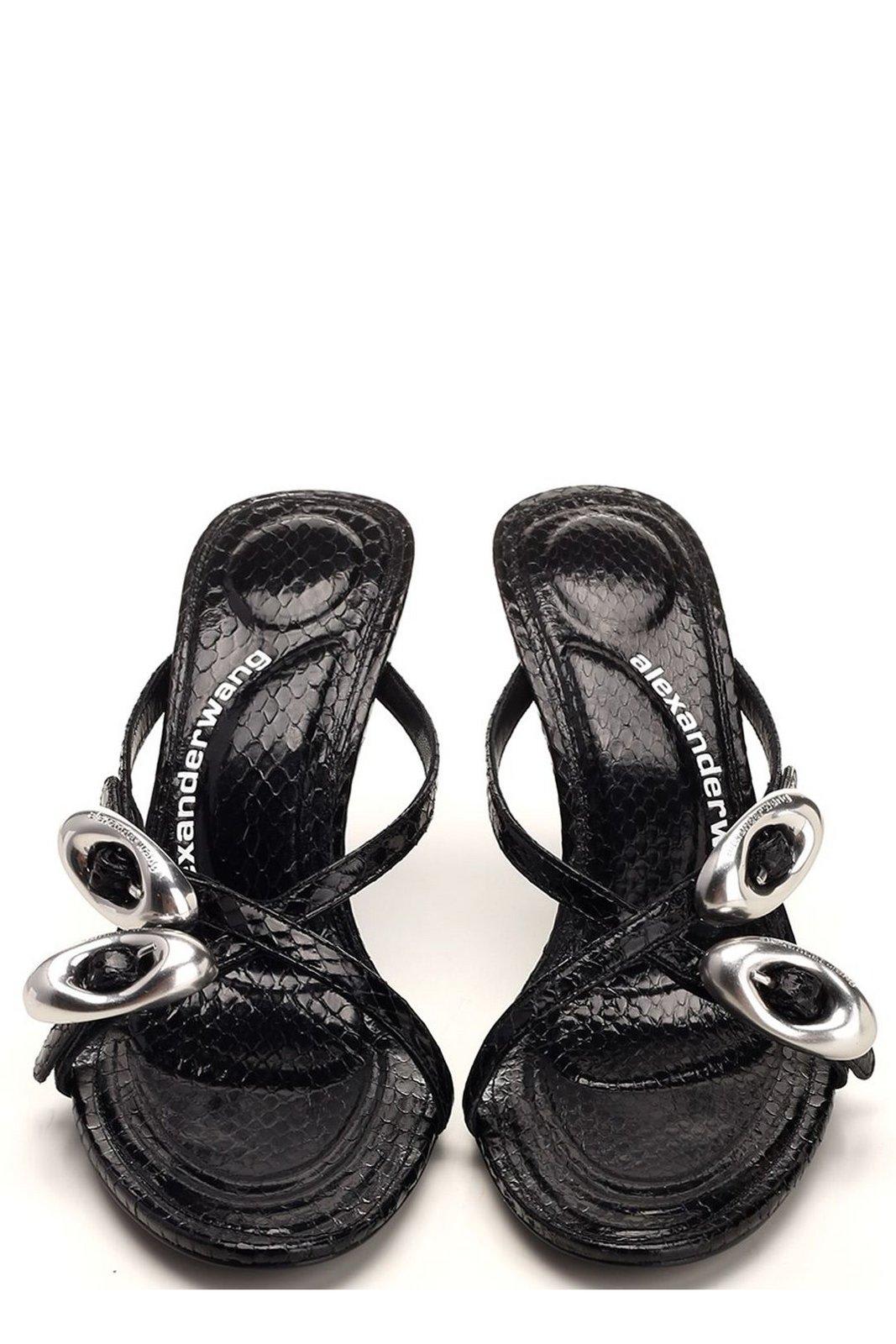 Shop Alexander Wang Dome Strappy Slide Sandals In Black
