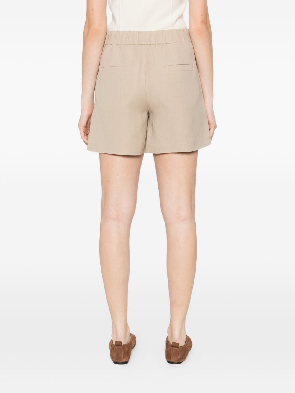 Brunello Cucinelli Linen Blend Shorts In Neutral