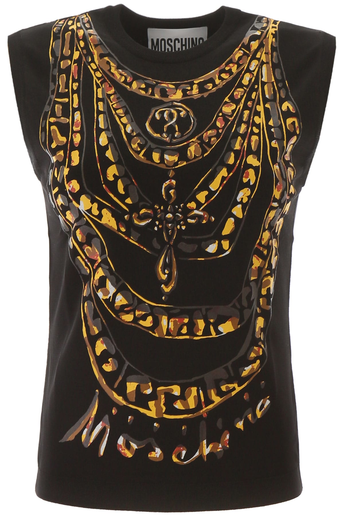 MOSCHINO CHAINS PRINT KNIT TOP,J0881 402 1555