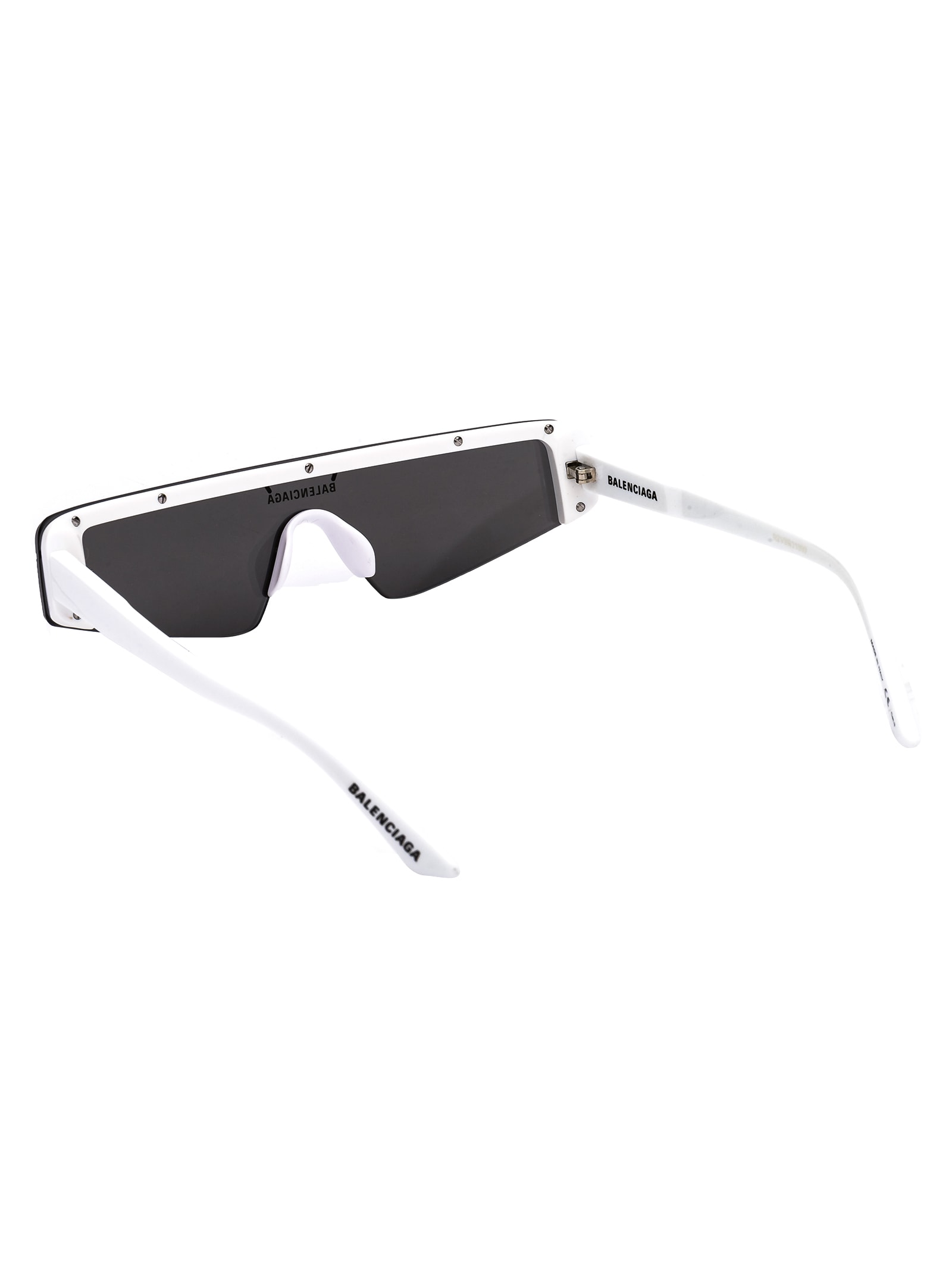Balenciaga Grey Ski Rectangular-frame Sunglasses In Blue