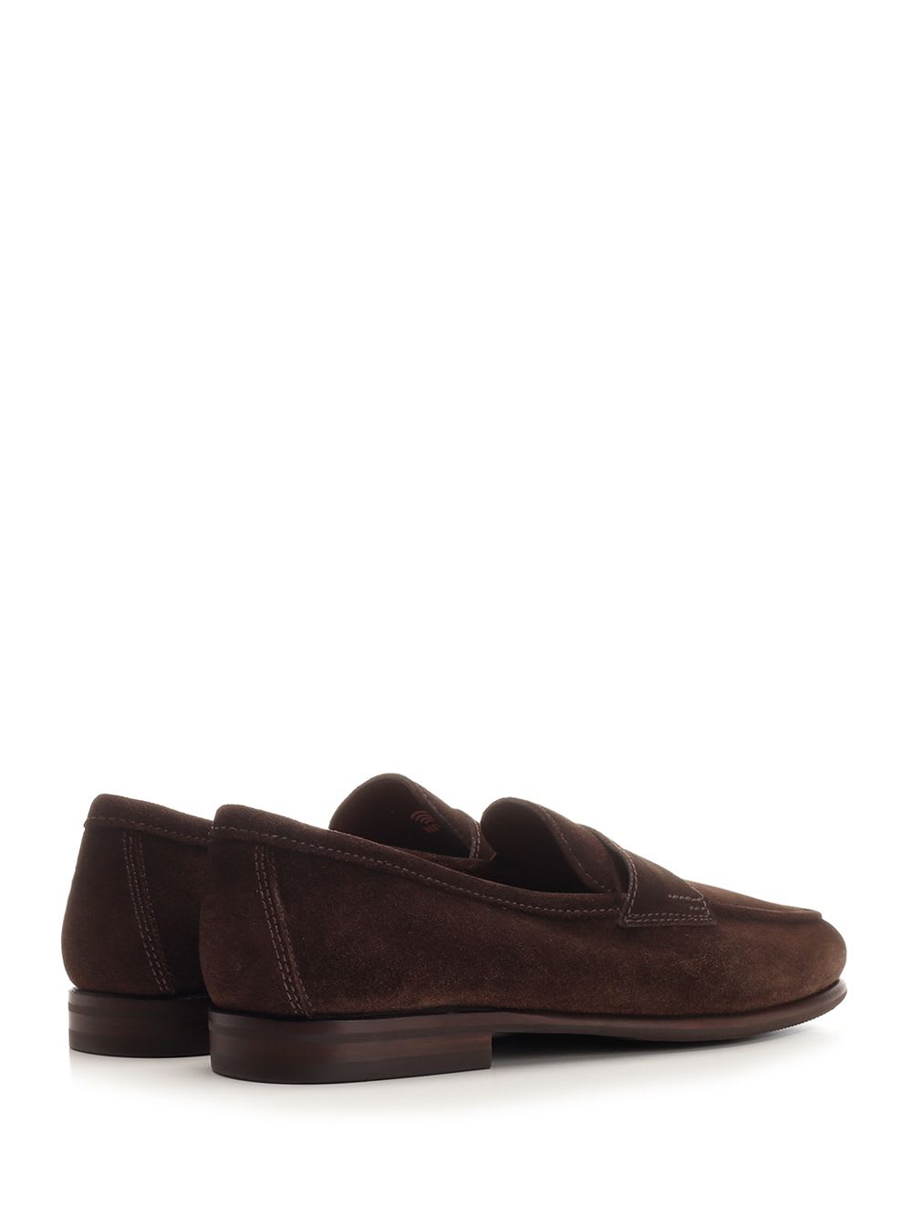 Shop Santoni Carlo Mens Brown Suede Moccasin