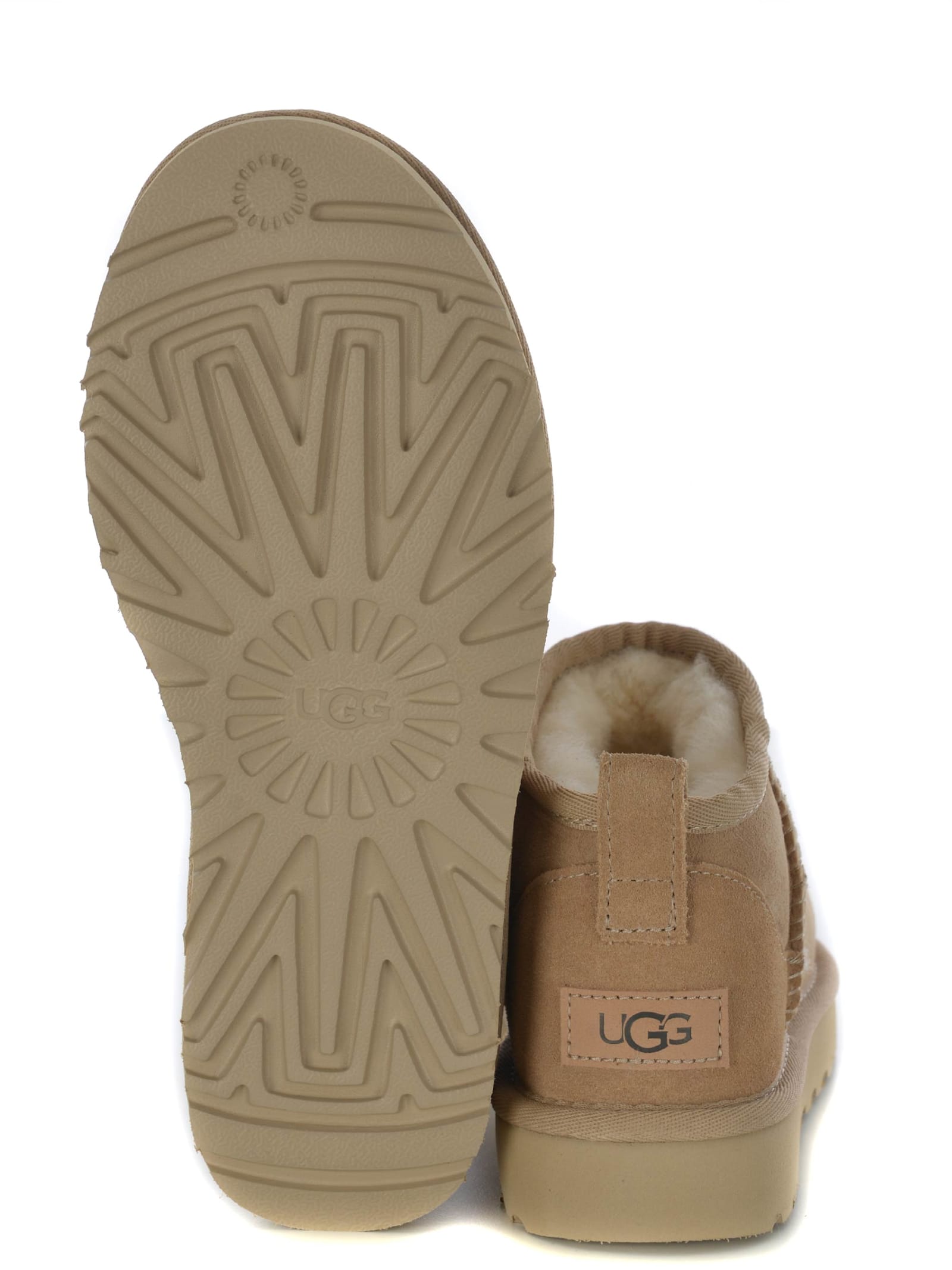 Shop Ugg Stivali  Classic Ultra Mini Made Of Suede In Beige