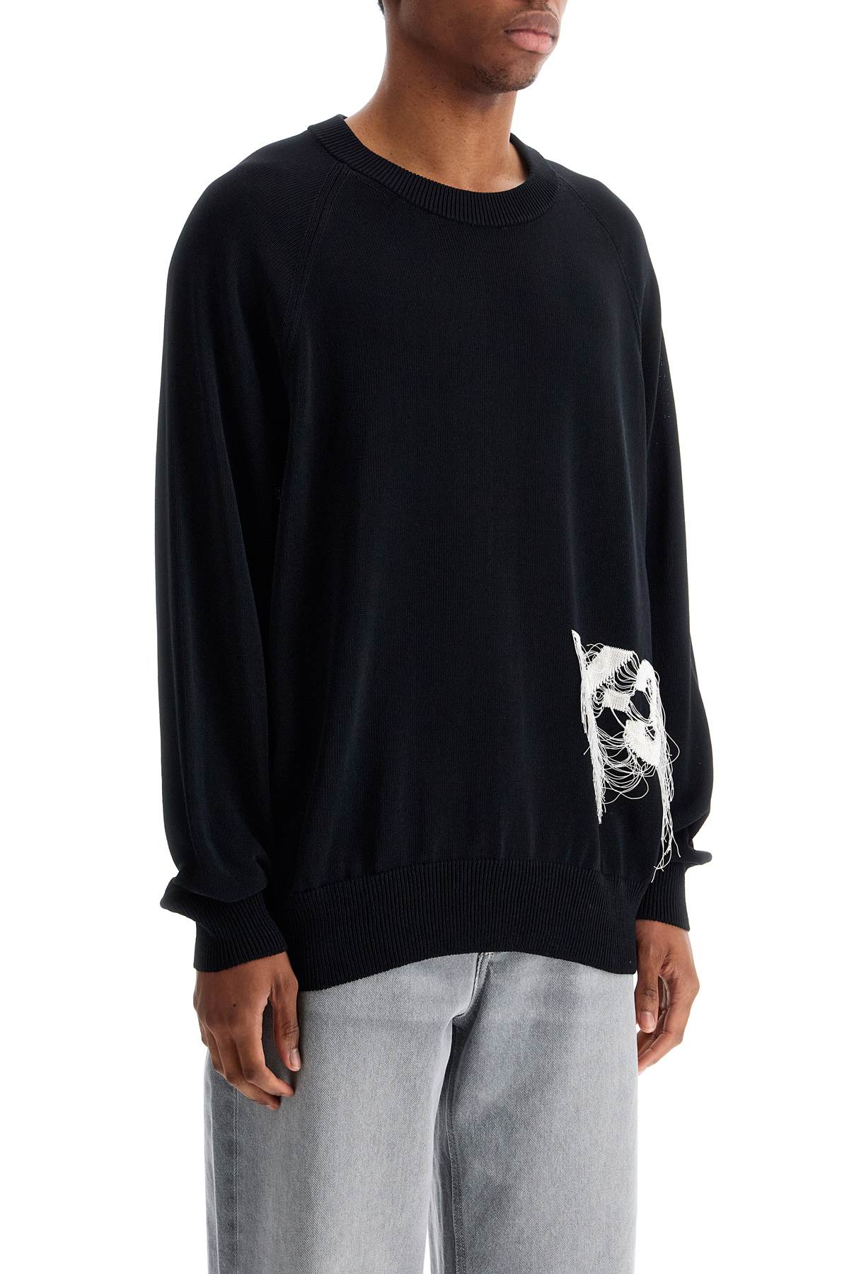 Y-3 Black Recycled Polyester Sweater With Embroidered Logo In Black (black)