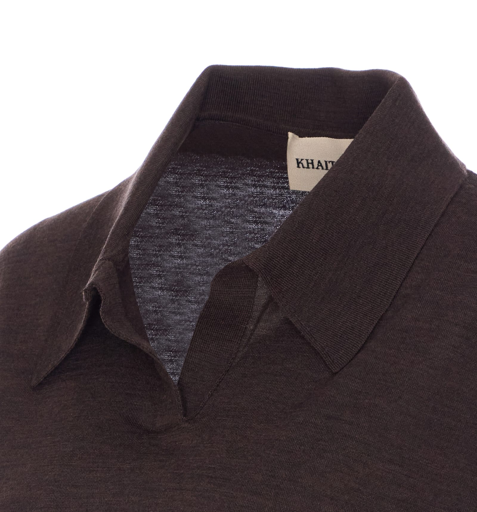 Khaite Morgane Polo Top In Brown