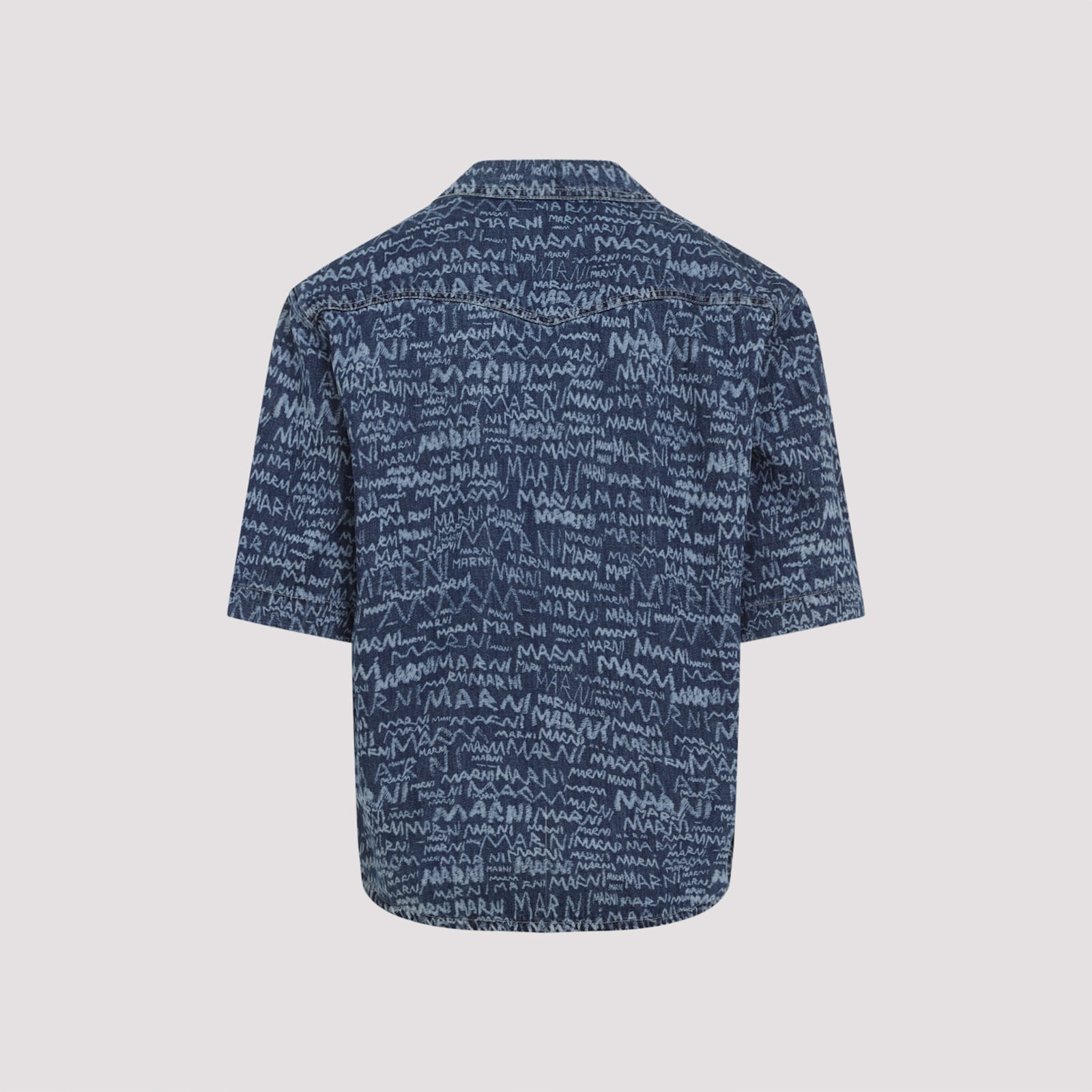Marni Blue Cotton Shirt In Blue Kyanite