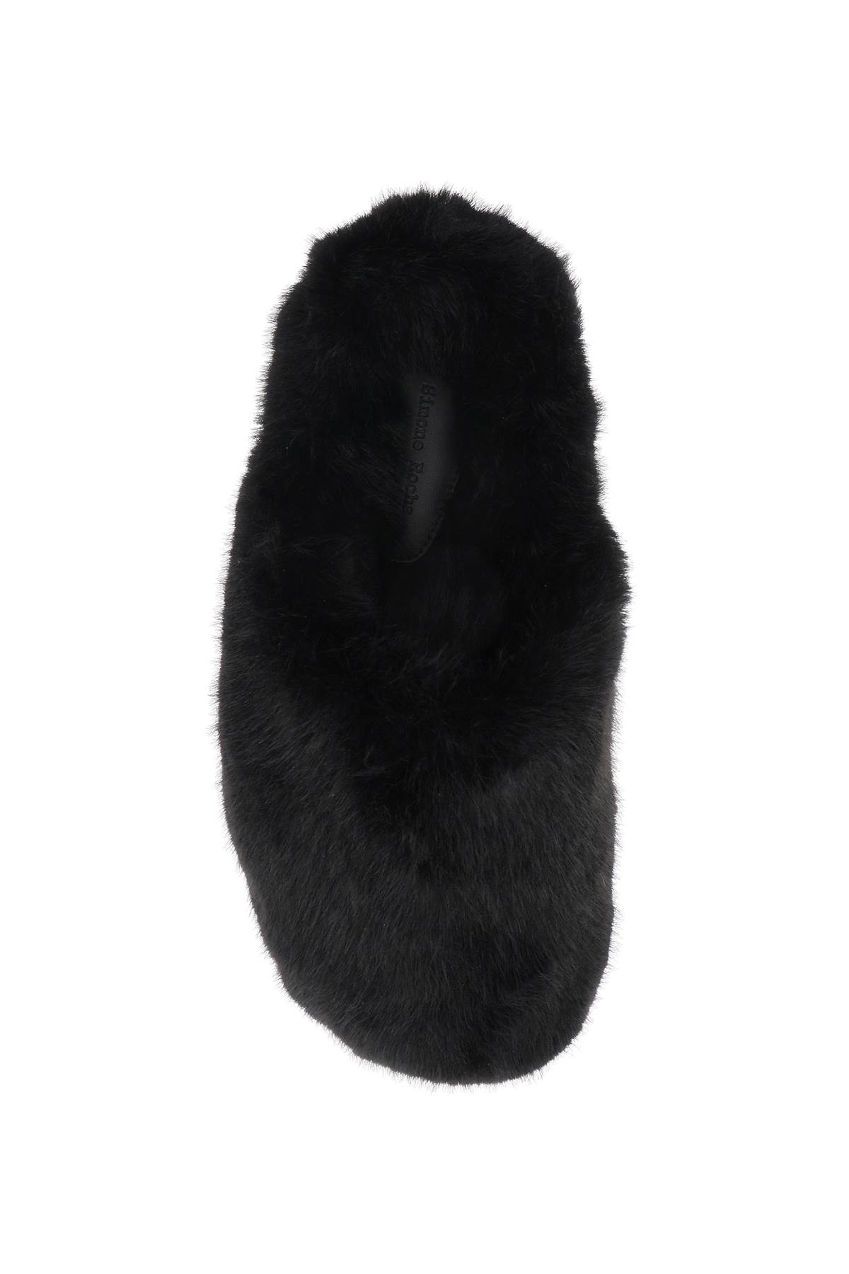 Shop Simone Rocha Faux Fur Sabots In Black Clear (black)