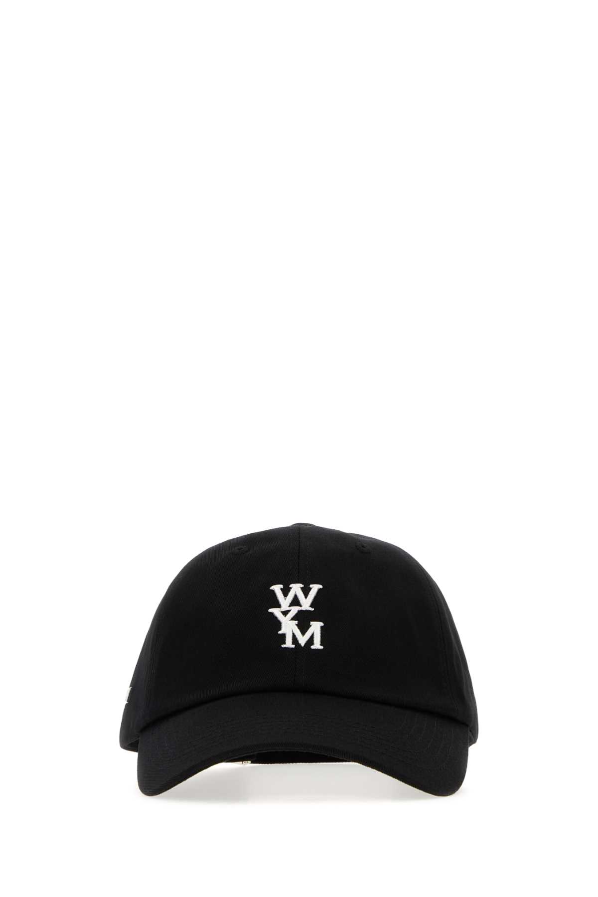 Wooyoungmi Black Baseball Cap With Logo Print On The Front And Logo Lettering On The Rear In Black
