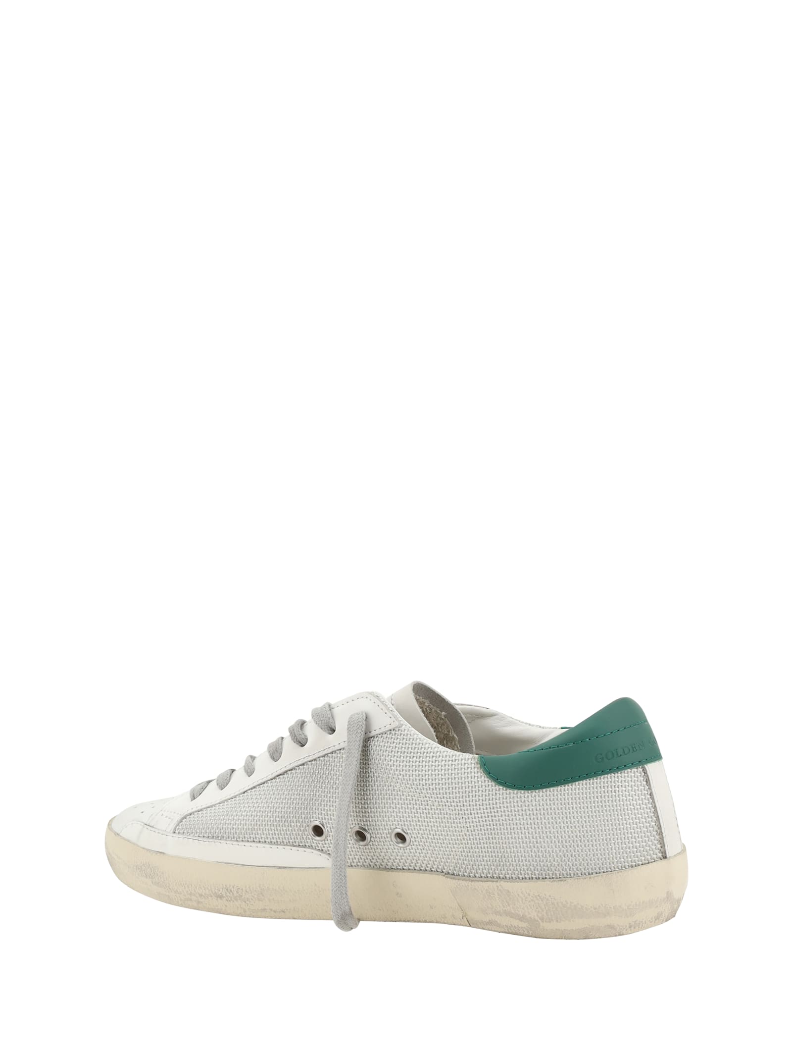 Golden Goose Super-star Sneakers In Light Silver/white/basalto Grey/green