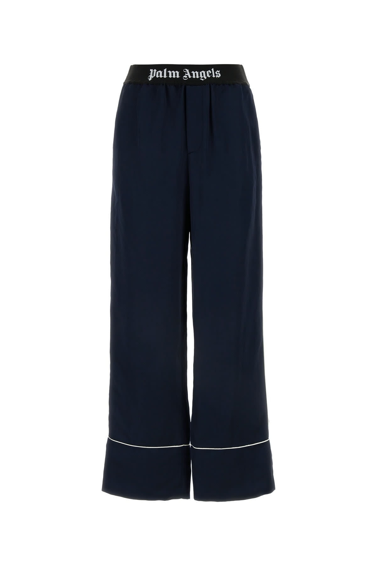 Shop Palm Angels Pantaloni In Navyblueblack