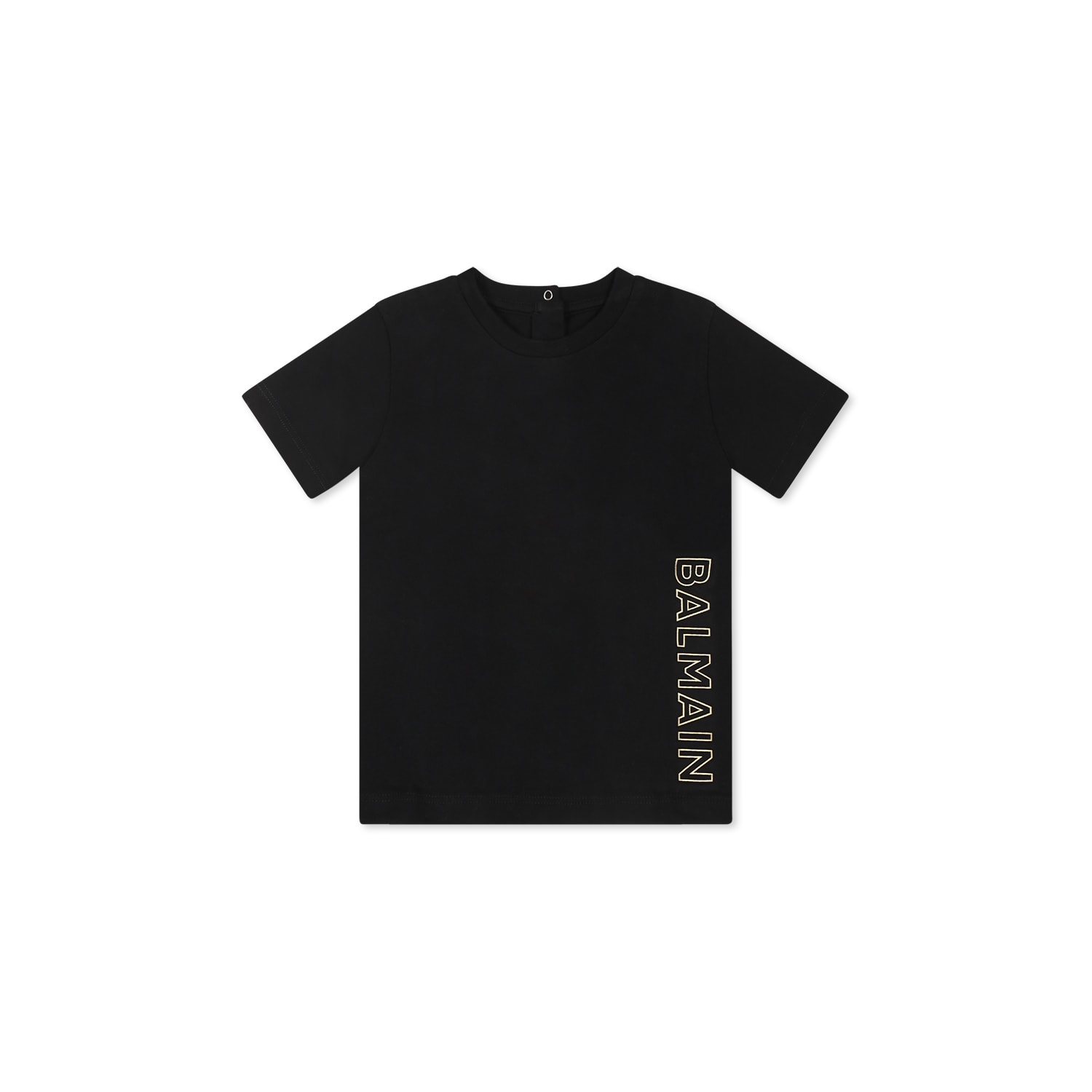 Balmain Black Trousers For Babykids With Logo In Black