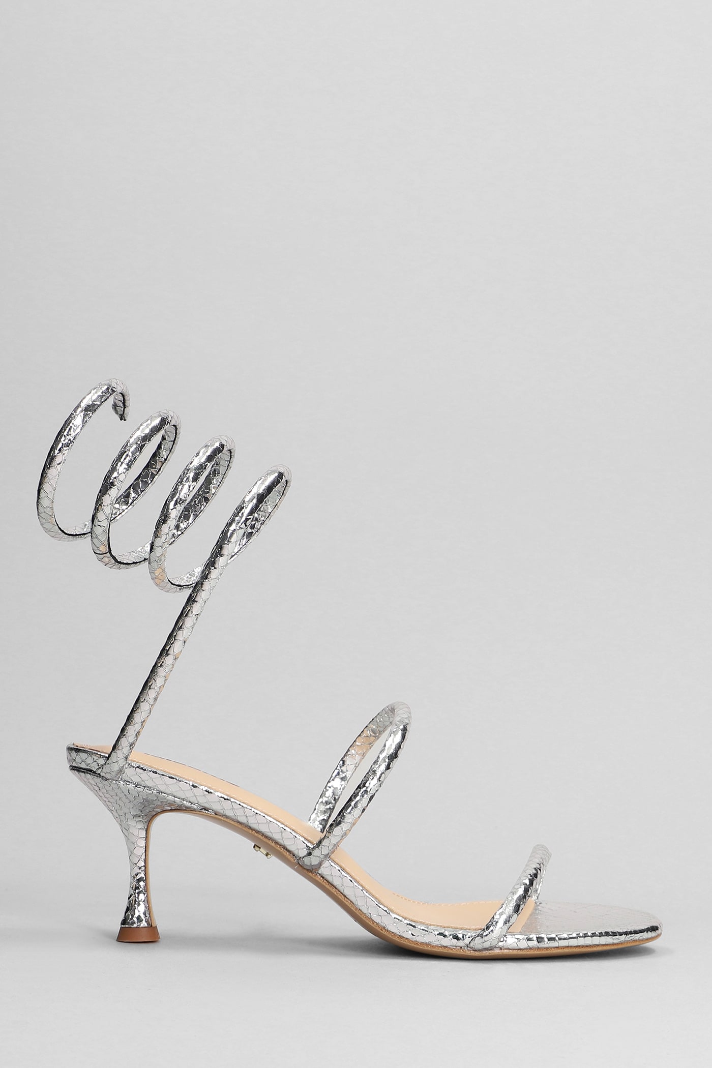 Greta 65 Sandals In Silver Leather
