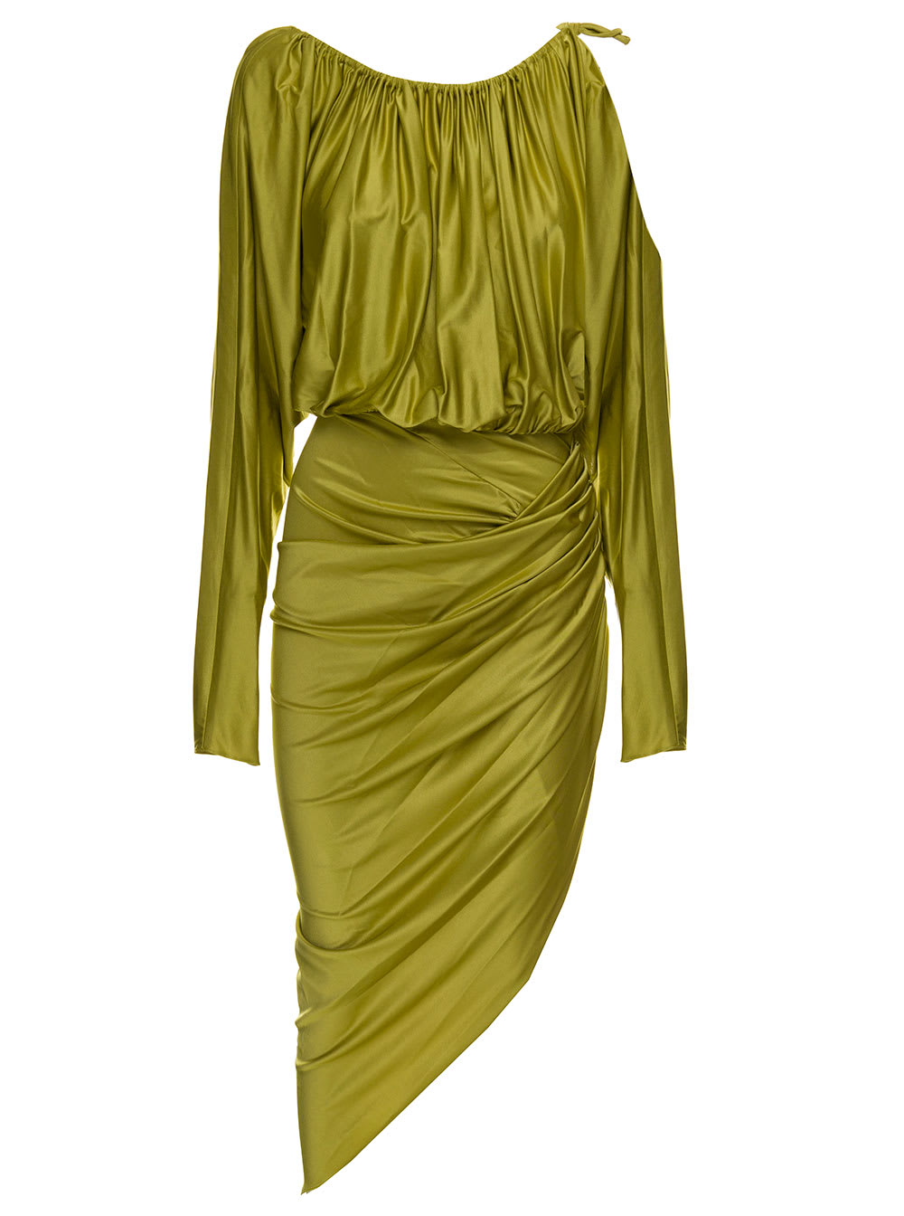 Alexandre Vauthier Womans Draped Viscose Green Dress