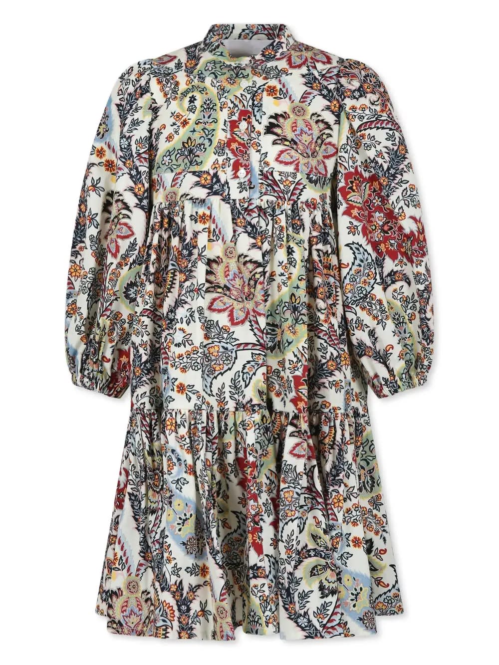 Etro Kids' Midi Dress With Floral Paisley Print All-over In Multi