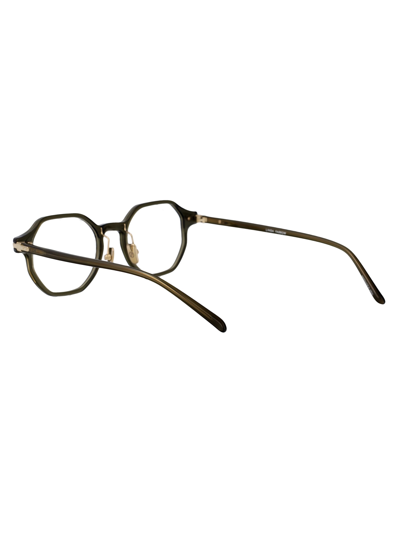Linda Farrow Olive Green Acetate Glasses In Olive Green