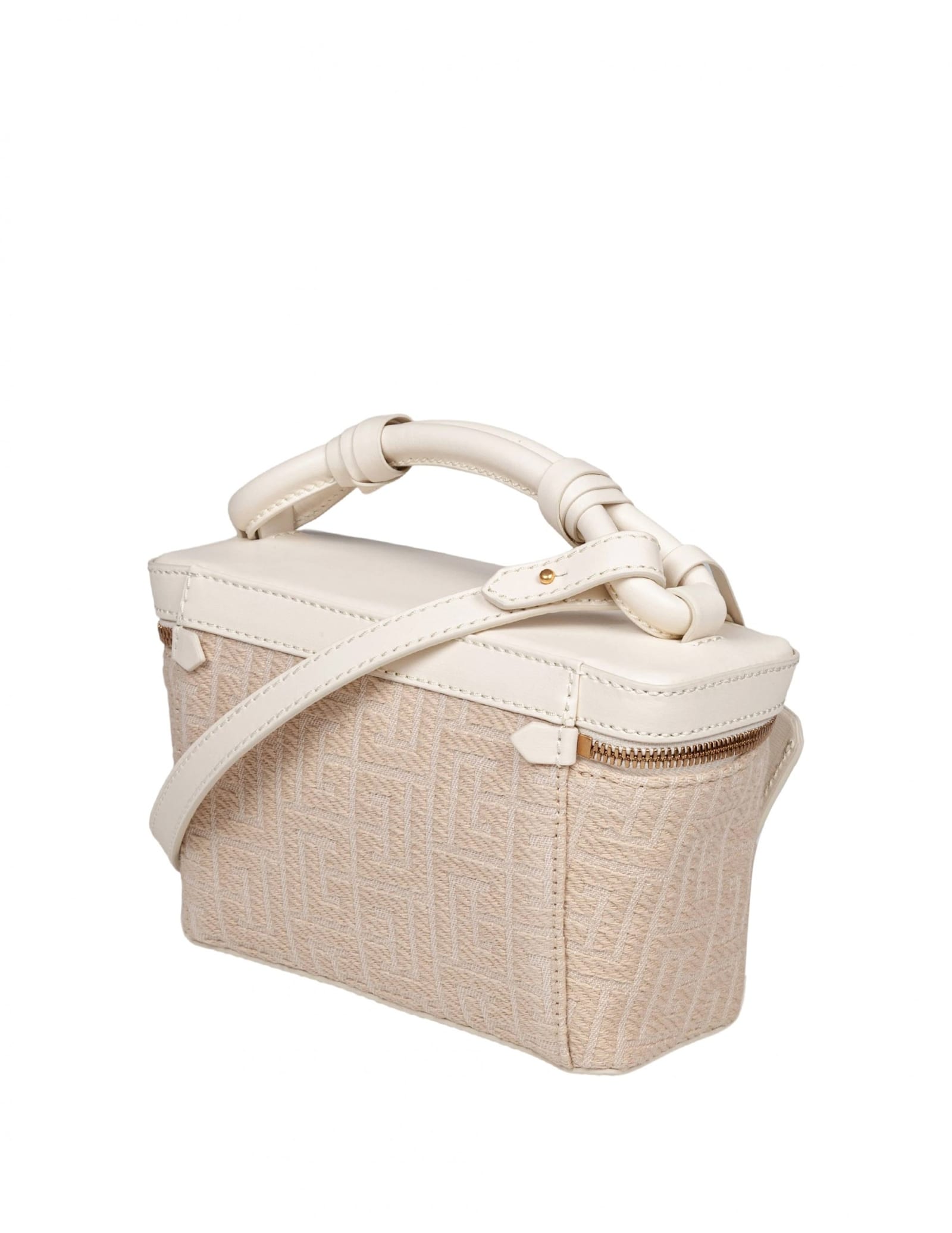 Balmain B-army Jacquard Canvas Pouch In Brown