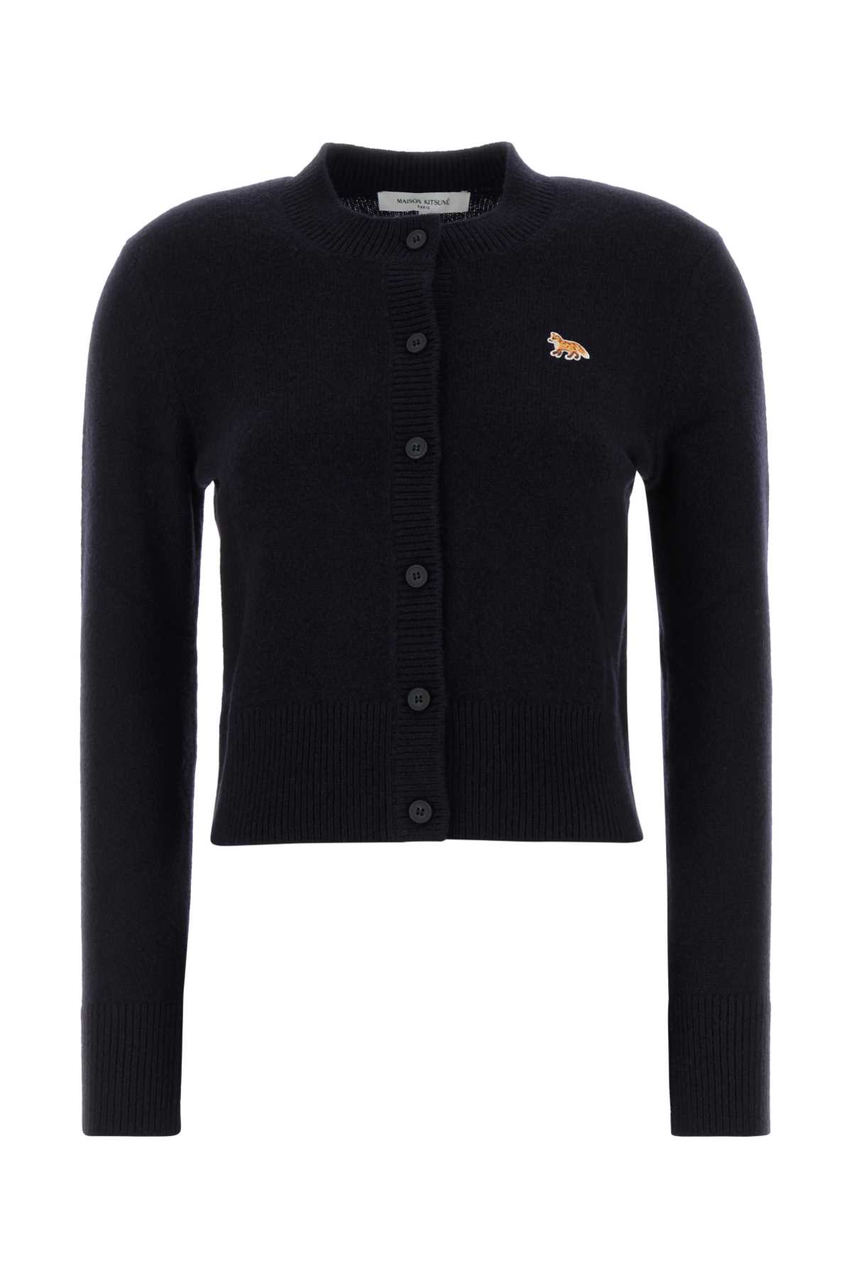 Maison Kitsuné Maison Kitsune Midnight Blue Wool Cardigan In Blue