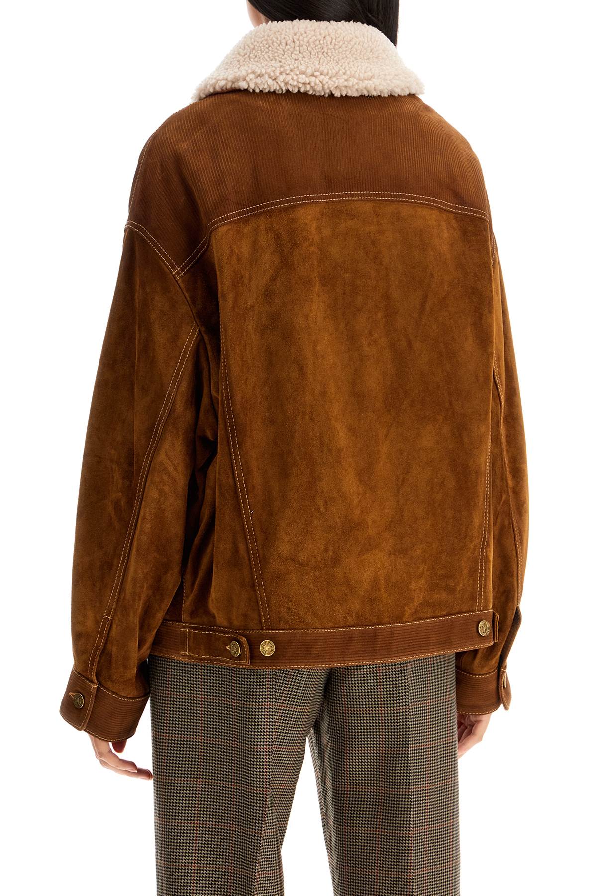 Shop Golden Goose Babette Leather Jacket In Tobacco Brown (brown)