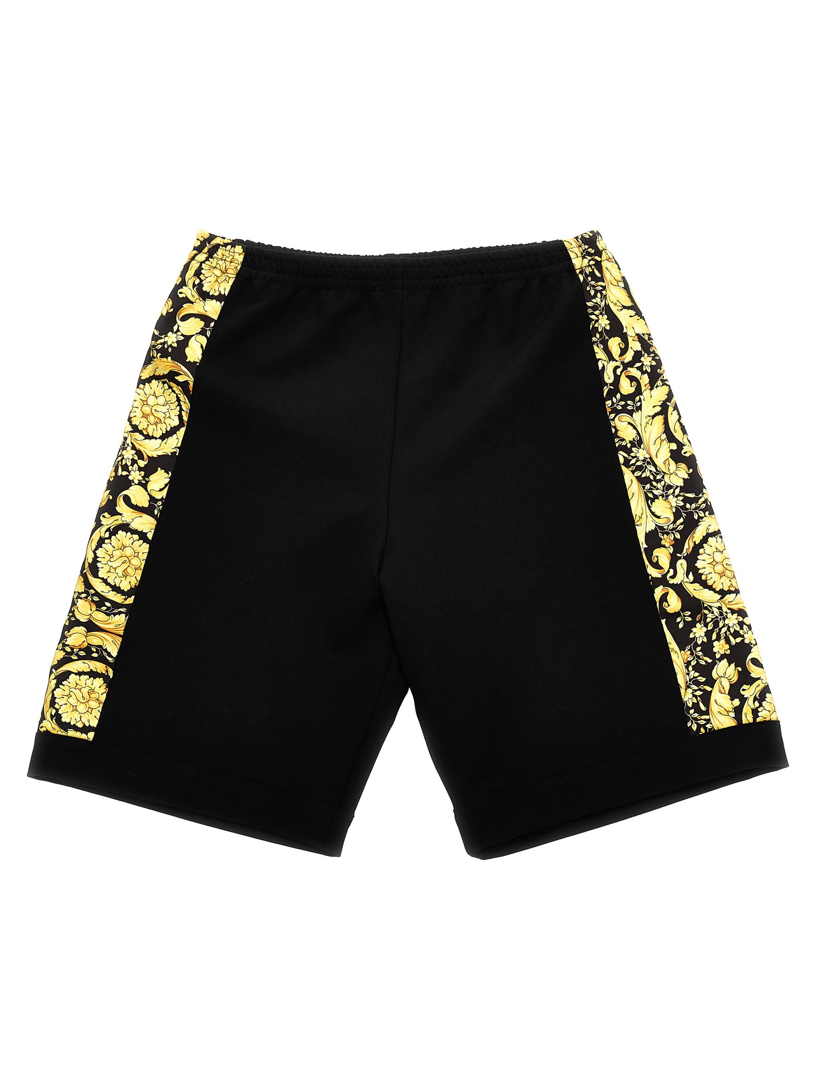 Versace Barocco Print Shorts In Black