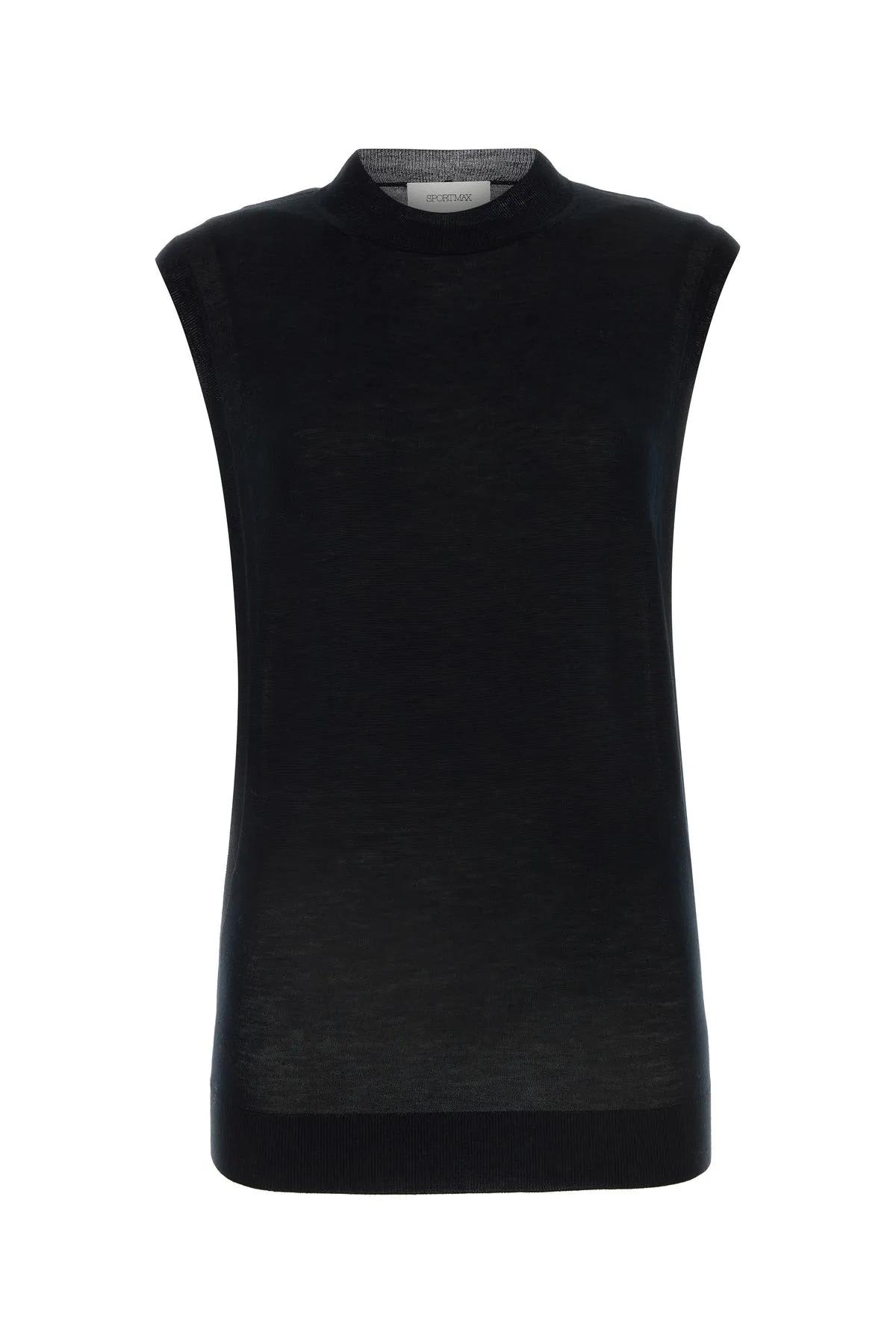 Shop Sportmax Black Wool Blend Odissea Top In Nero