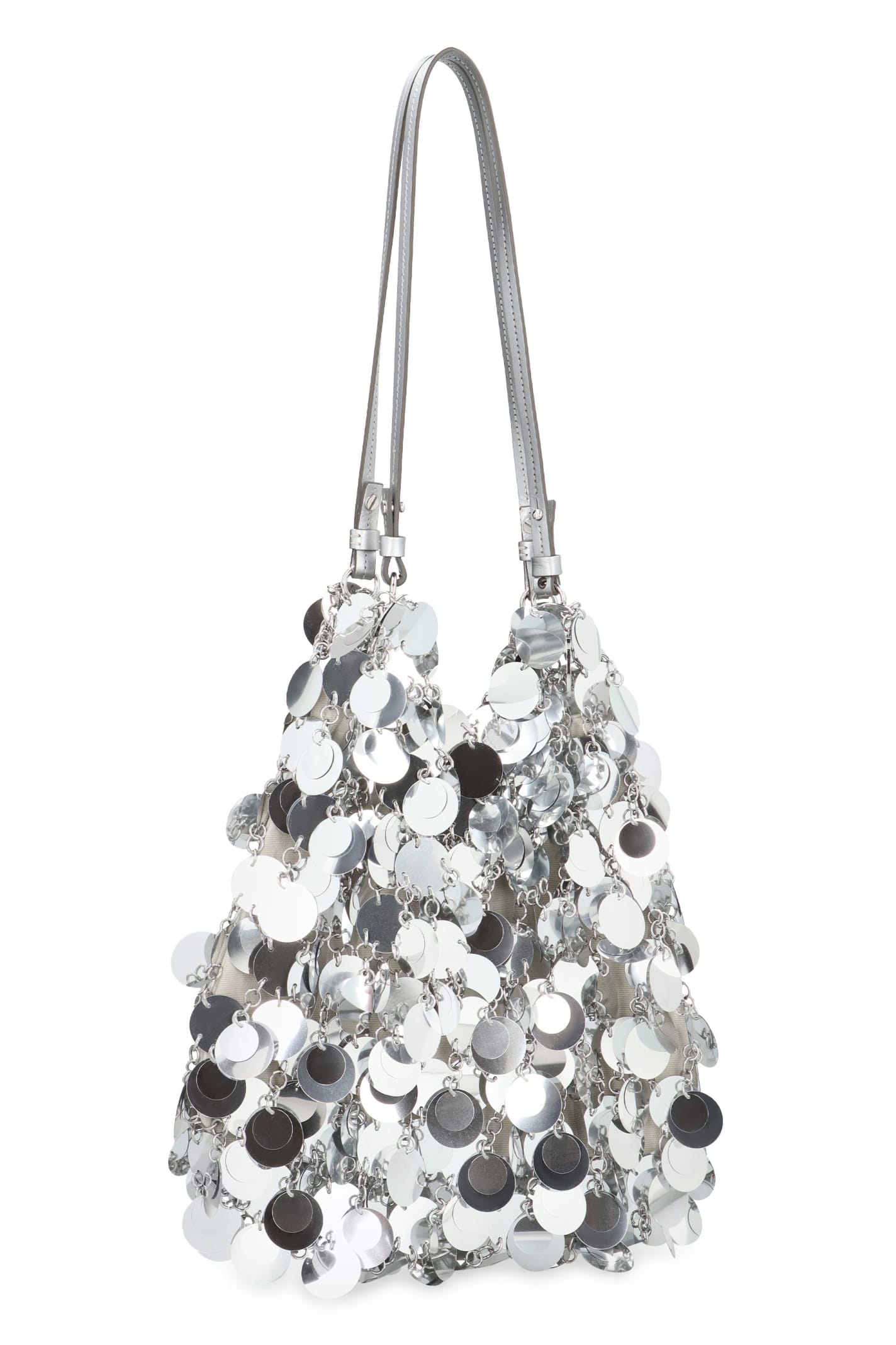 Shop Paco Rabanne Sparkles Tote Bag In Silver