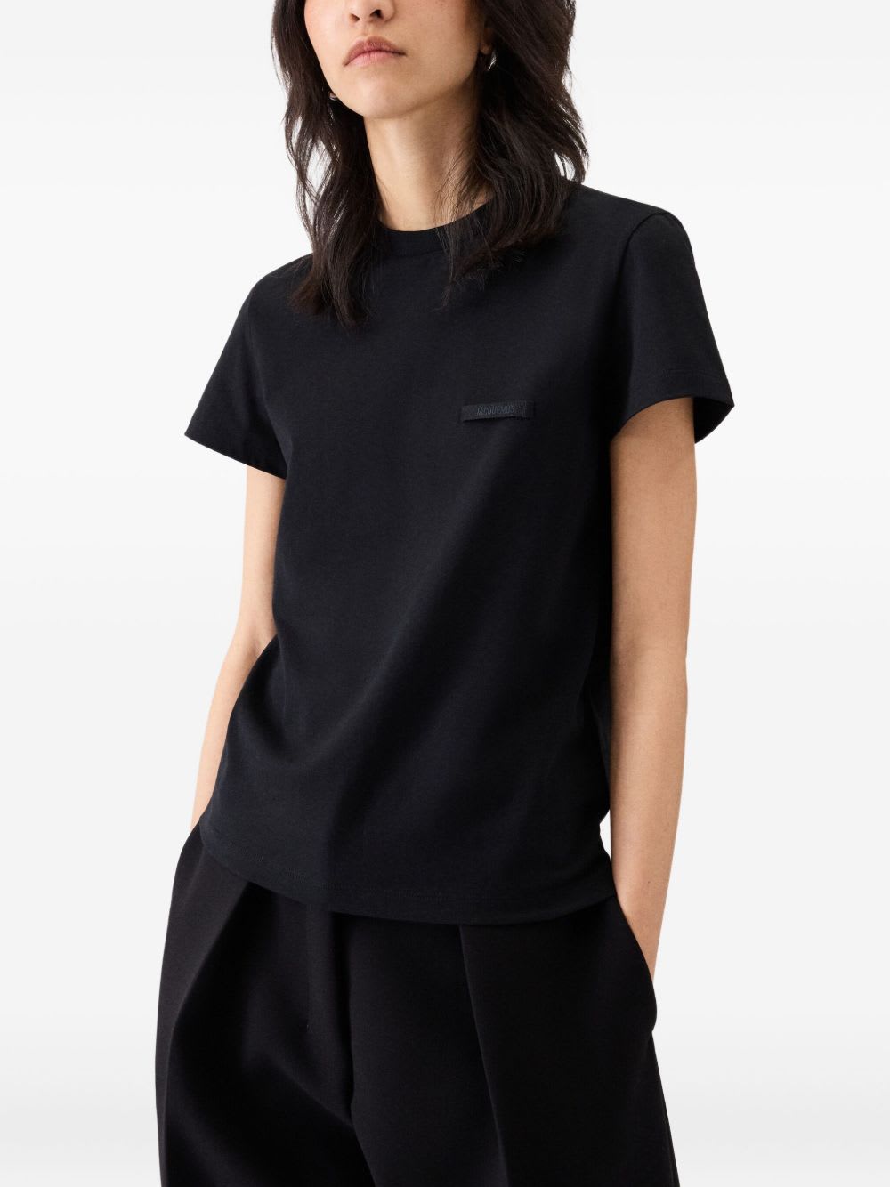 Jacquemus Le T-shirt Gros Grain In Black