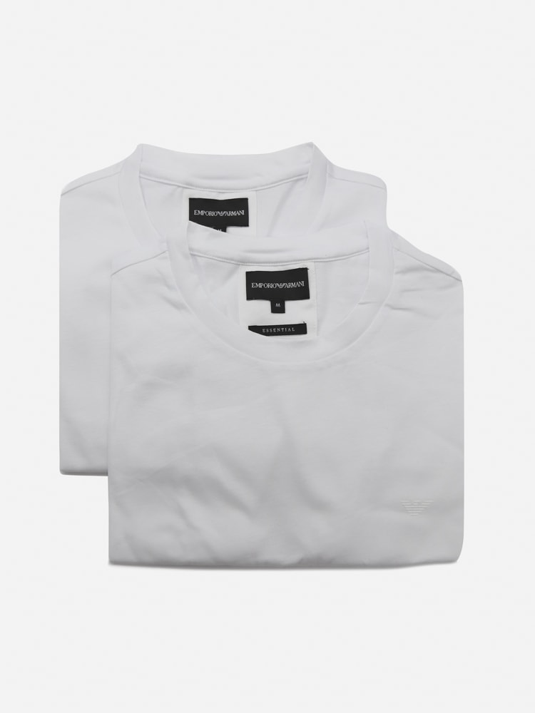 Set Of 2 Cotton T-shirts With Mini Logo Print Giorgio Armani