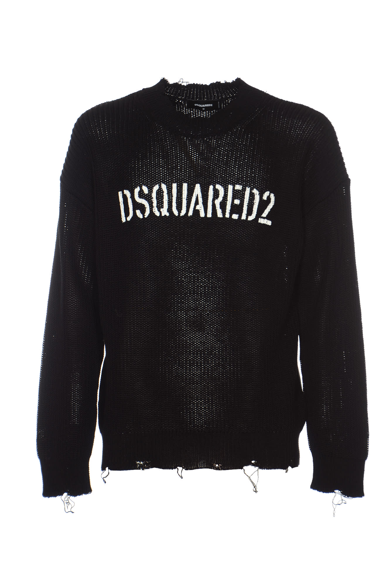 Dsquared2 Distressed Logo Knit Sweatshirt
