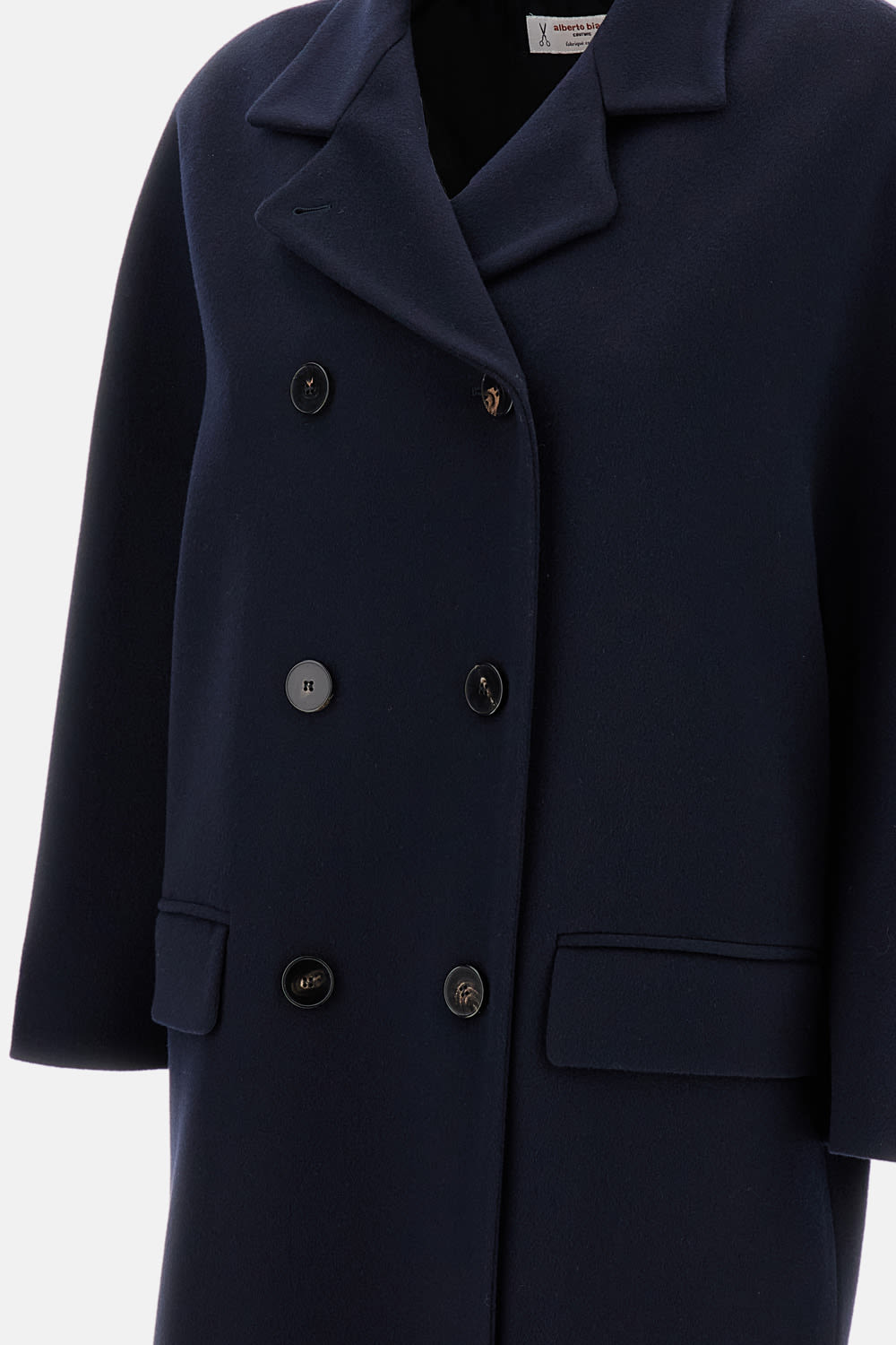Alberto Biani Double-breasted Coat In Blue
