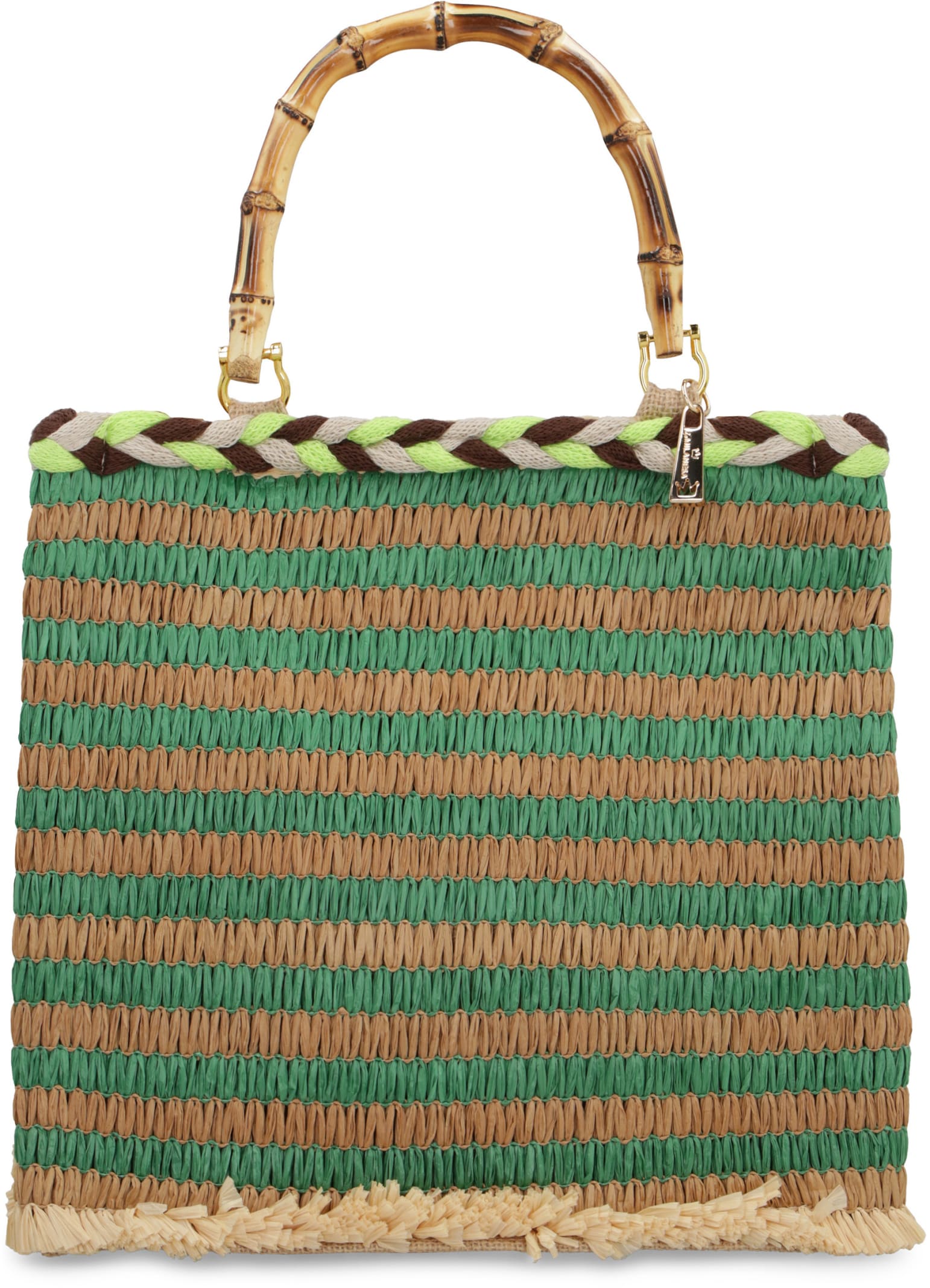Shop Lamilanesa Lipari Raffia Tote Bag In Multicolor