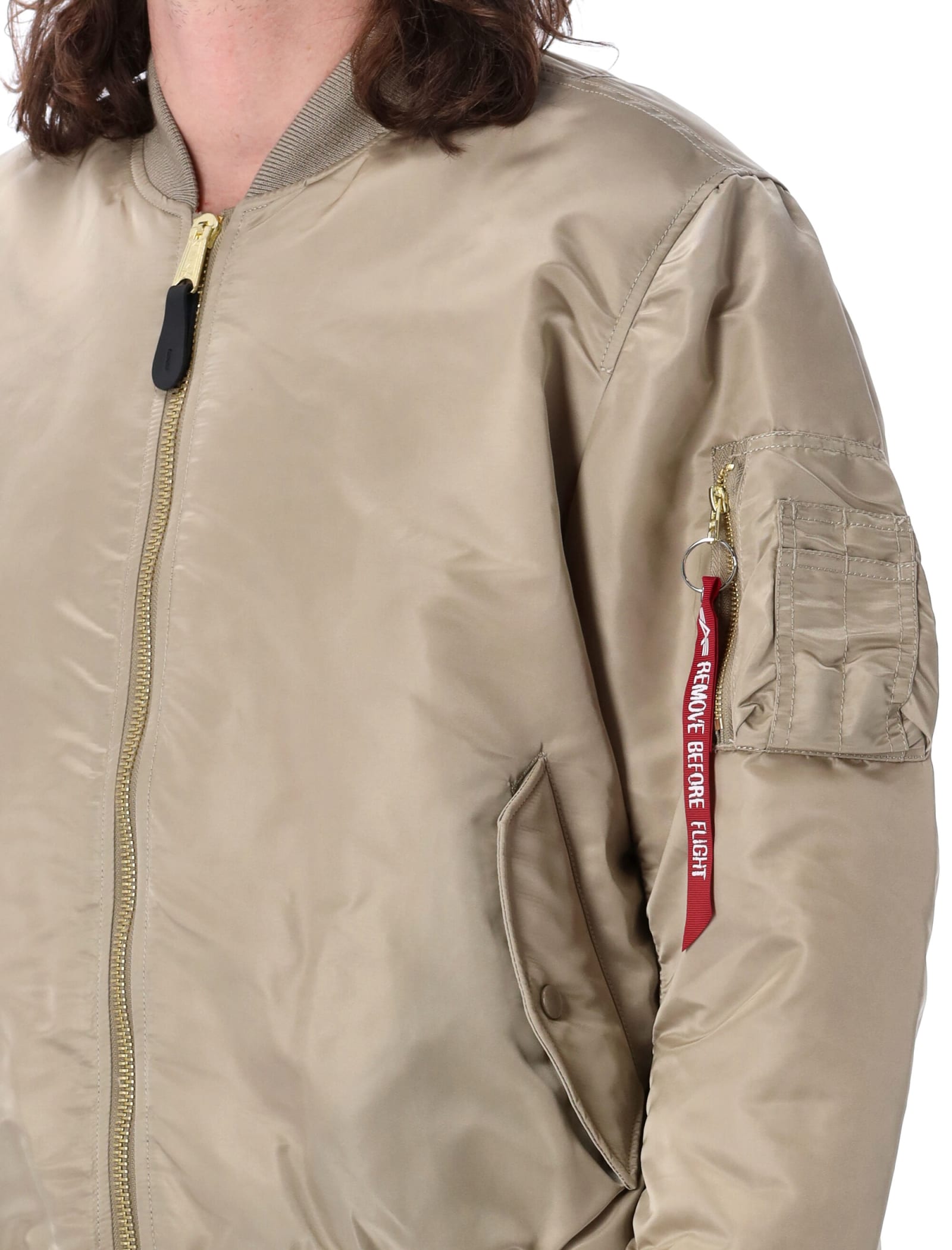 Shop Alpha Industries Ma-1 Reversible Bomber In Vint Sand