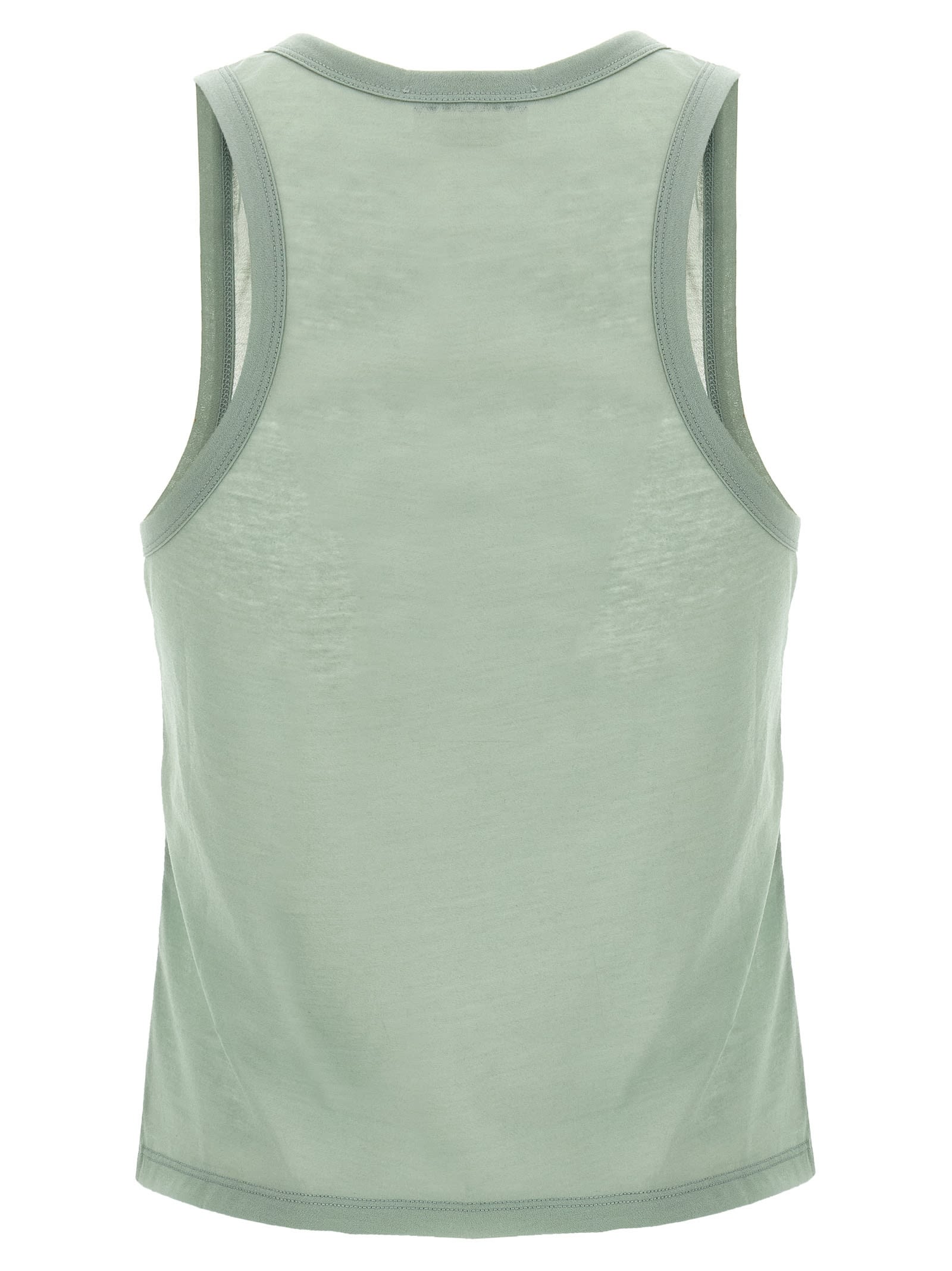 Shop Victoria Beckham Logo Embroidery Tank Top In Green