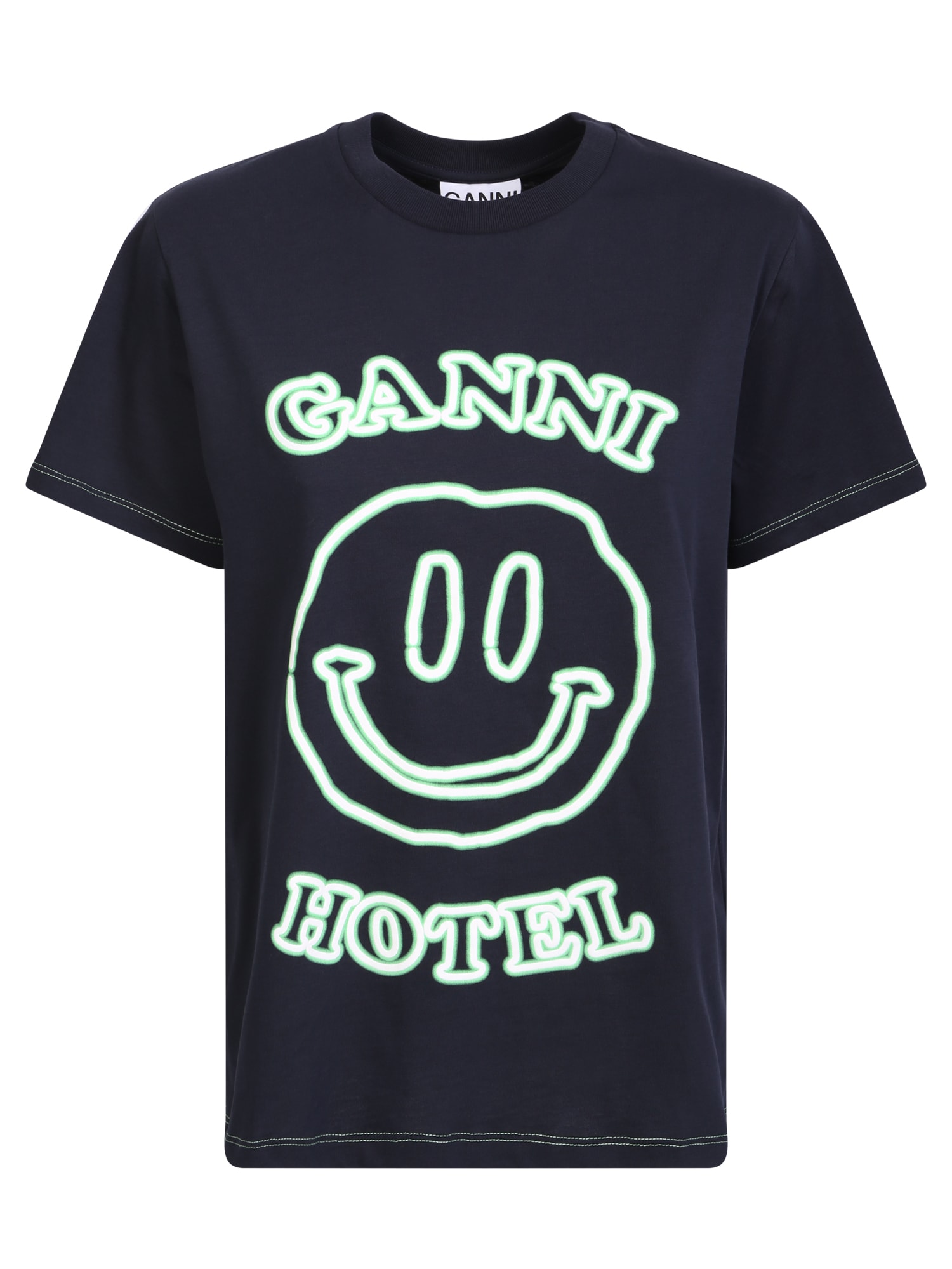 Ganni Black Hotel T-shirt
