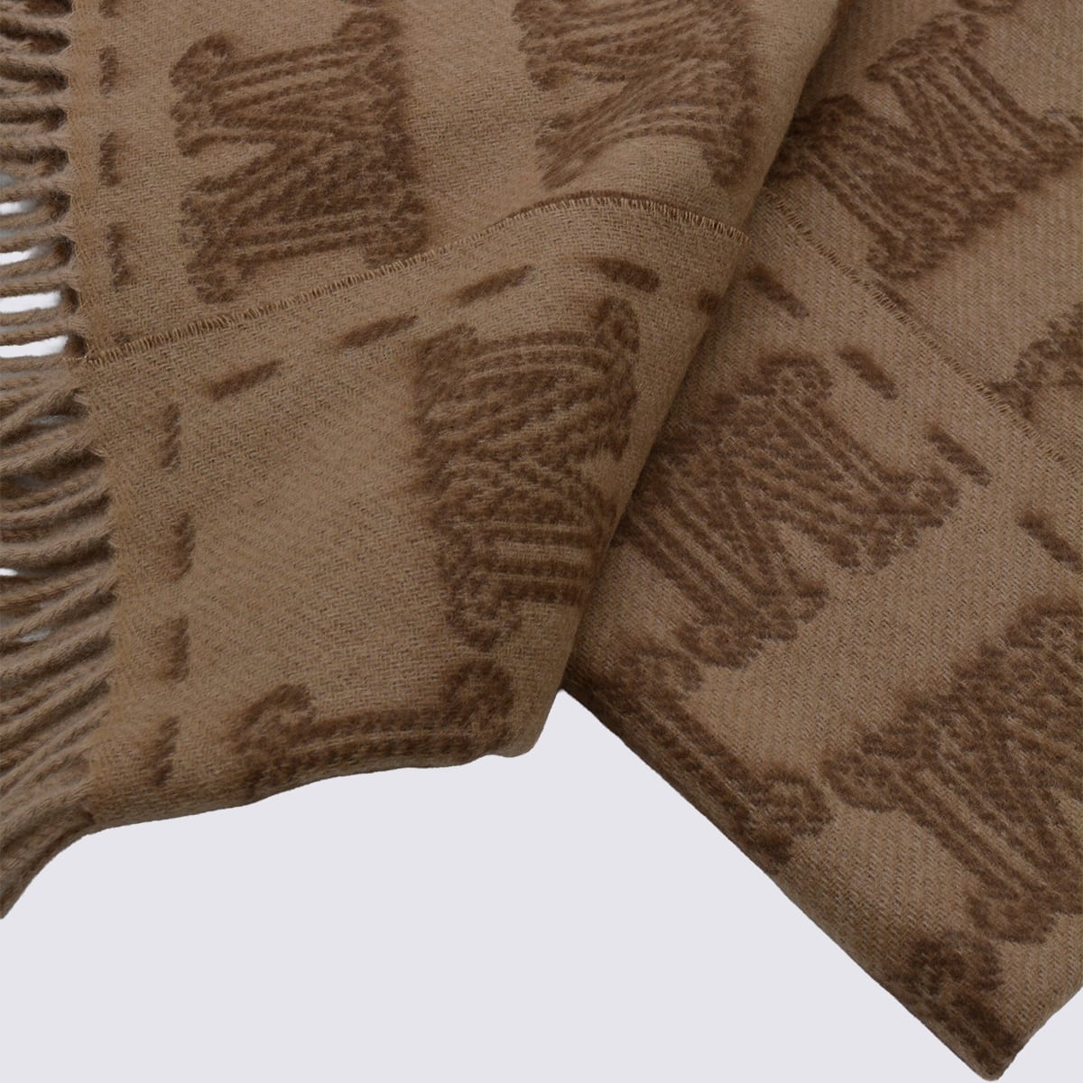 Max Mara Camel Cashmere Scarves In Brown