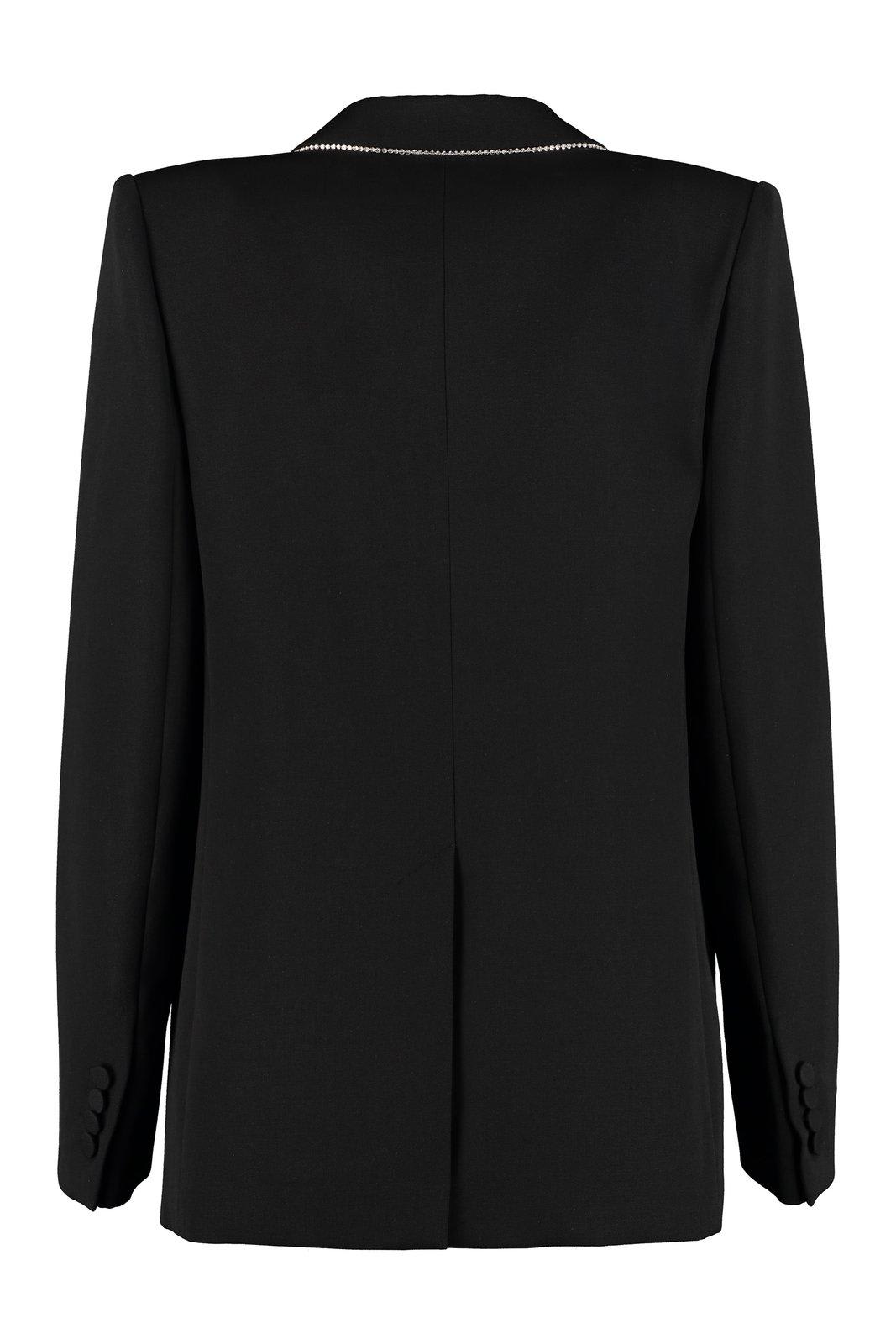 Shop Givenchy Embellished Lapel Collar Blazer In Black