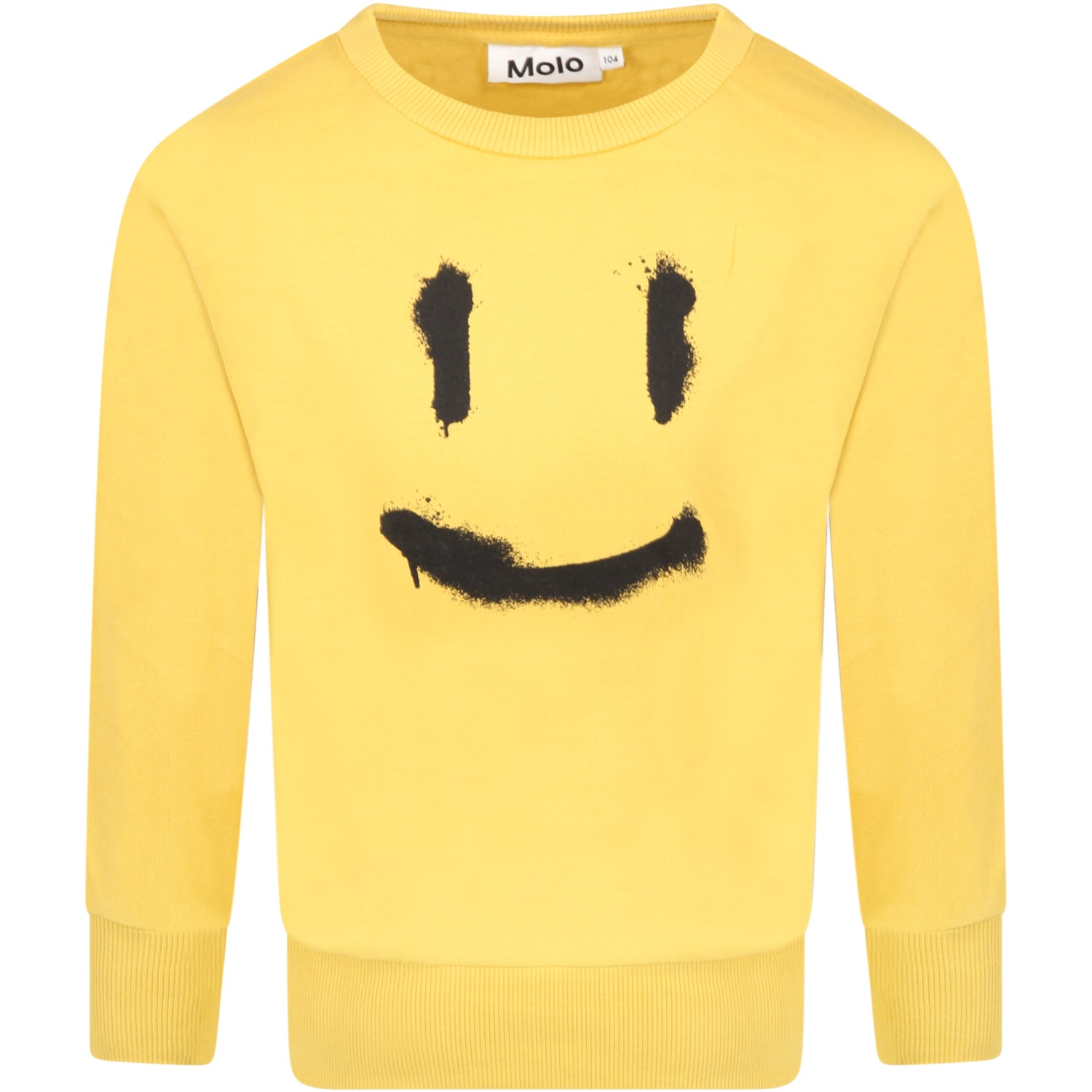 Molo Yellow Sweatshirt For Kids With Smile