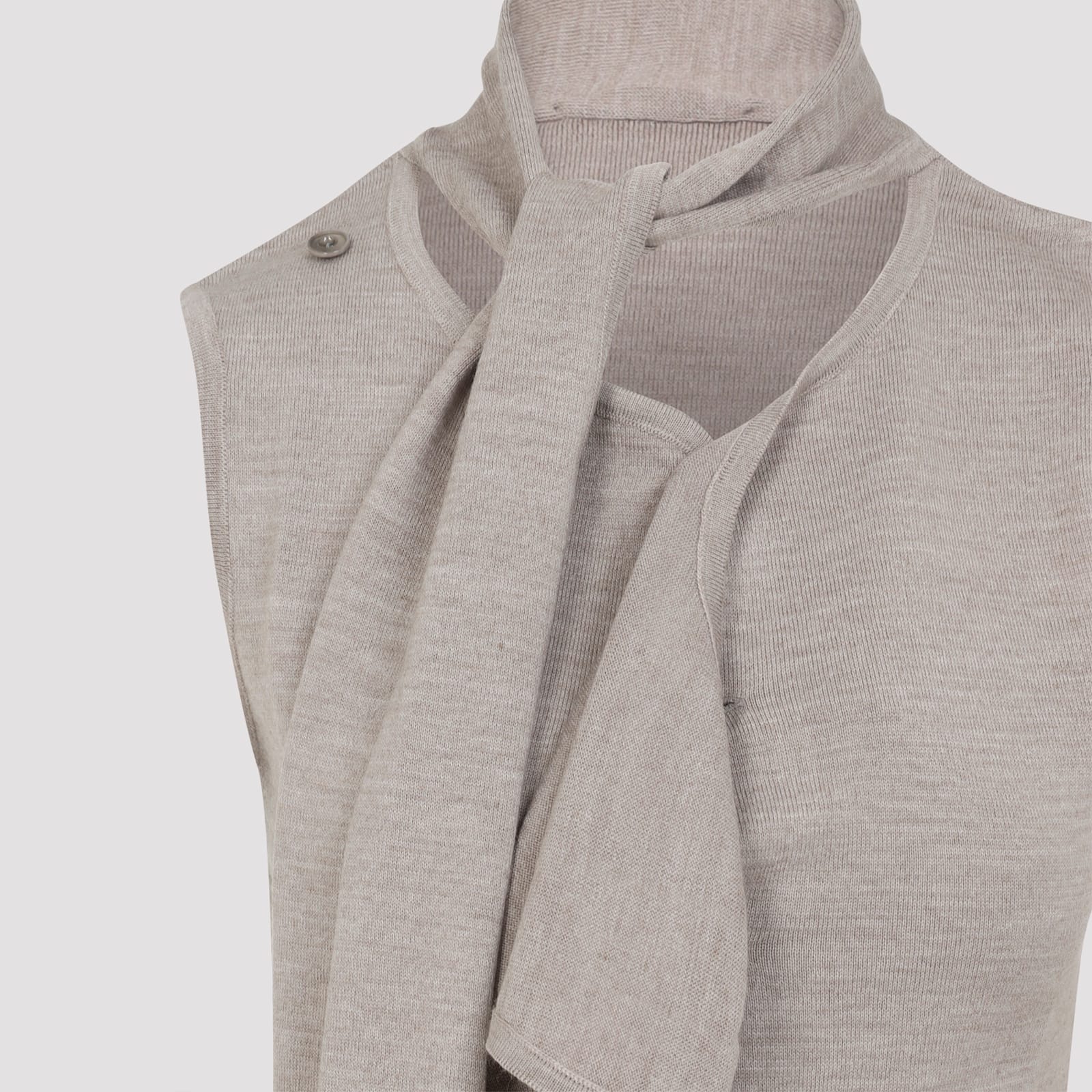 Lemaire Asymmetrical Sleeveless Cardigan In Brown