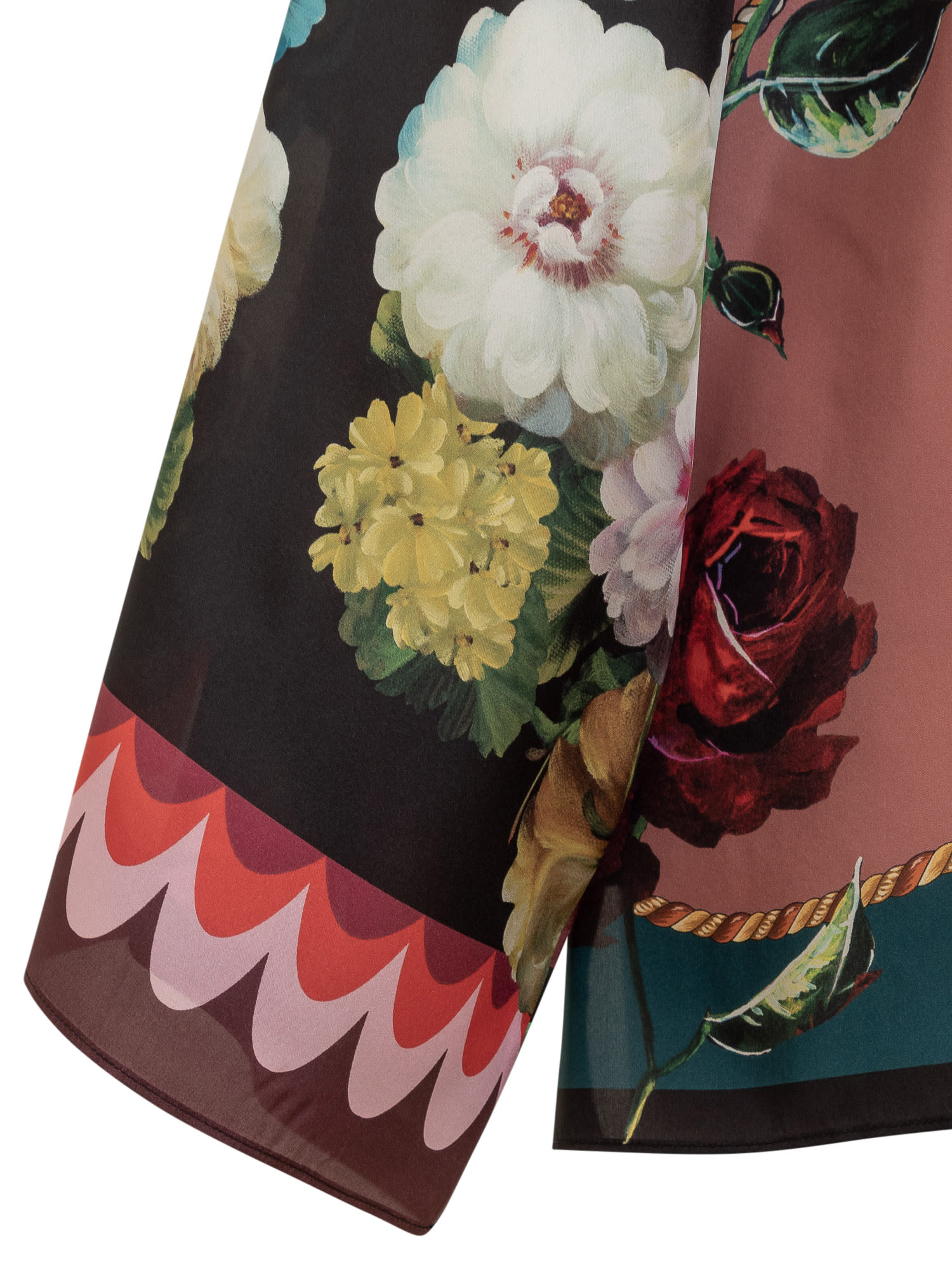 Shop Dolce & Gabbana Habotai Silk Flower Print Over Shirt In Variante Abbinata